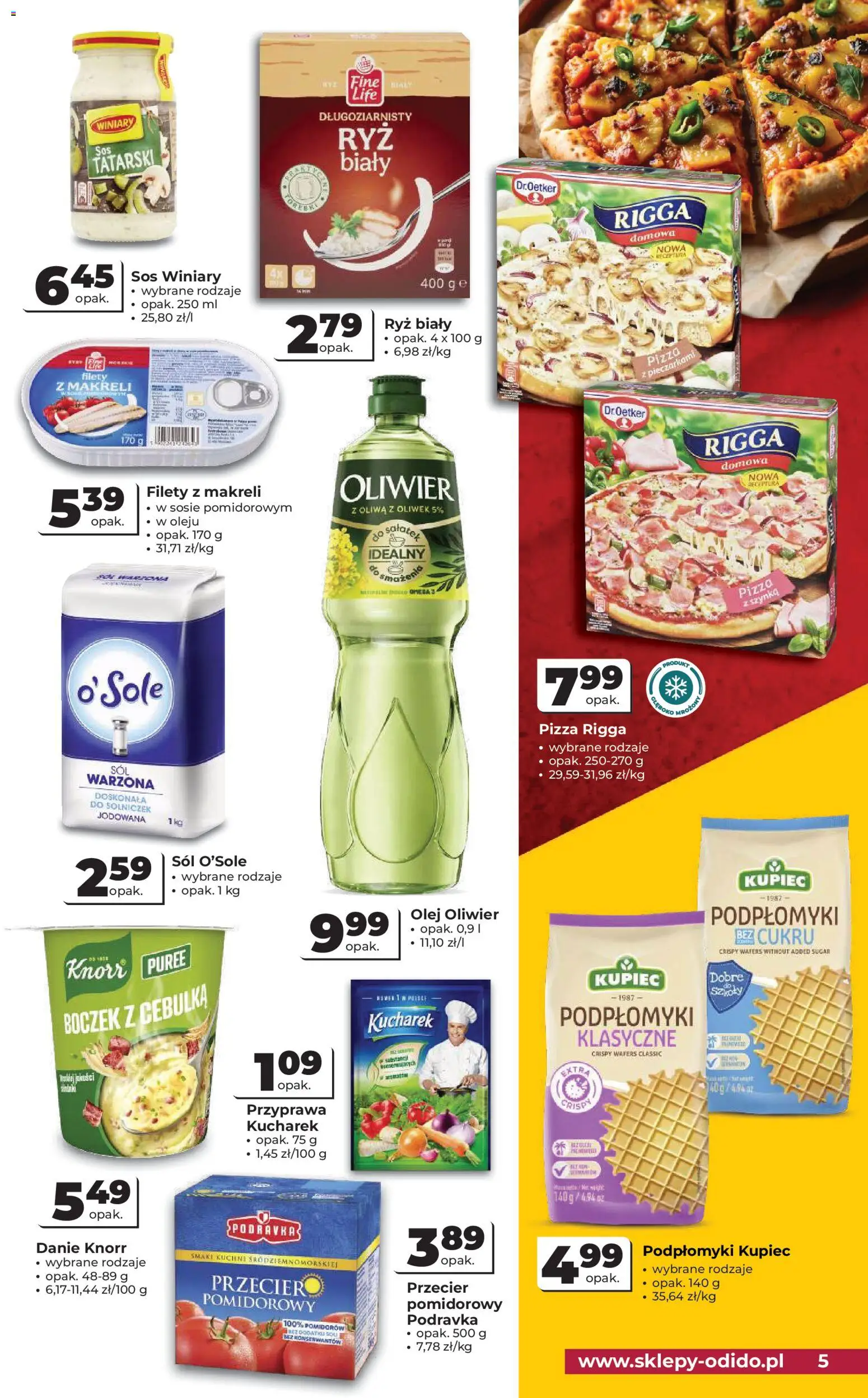 Odido gazetka od 08.04.2026 | Strona: 5 | Produkty: Szynka, Olej, Pizza, Ryż