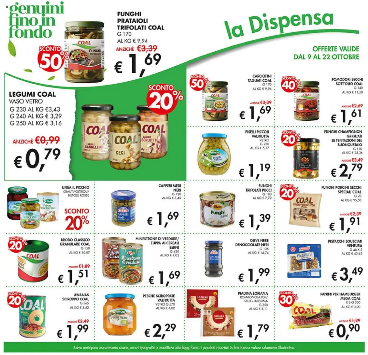 Volantino Coal del 09.10.2025 | Pagina: 21 | Prodotti: Minestrone, Legumi, Cereali, Olive
