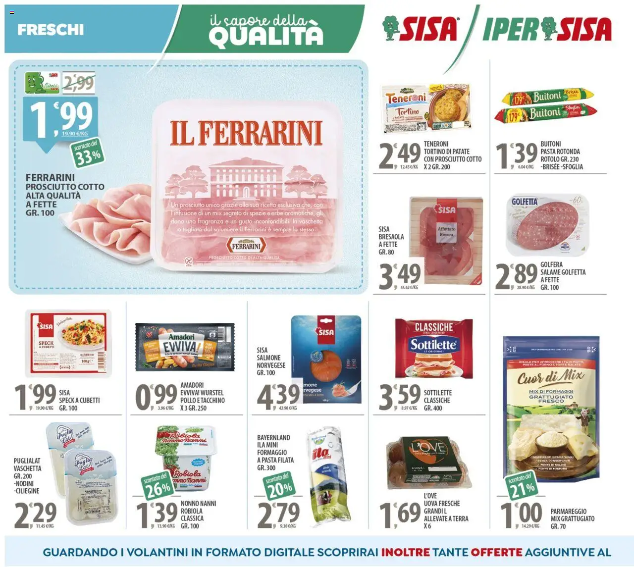 Volantino SISA del 12.09.2025 | Pagina: 6 | Prodotti: Salame, Bresaola, Patate, Tacchino