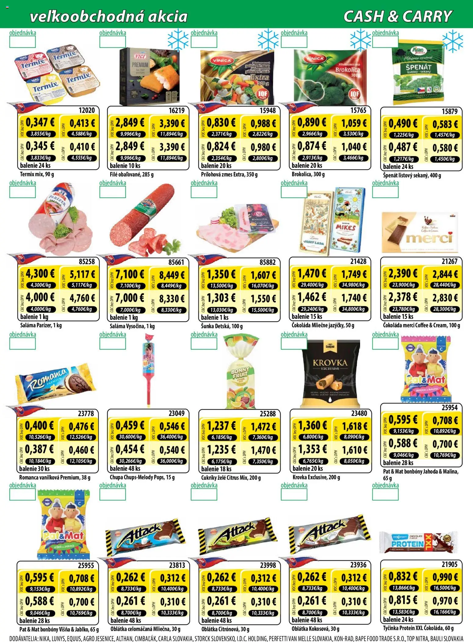 Nové Milk Agro akcie – leták je platný od 26.11.2025 | Strana: 3 | Produkty: Saláma, Šunka, Čokoláda, Cukríky