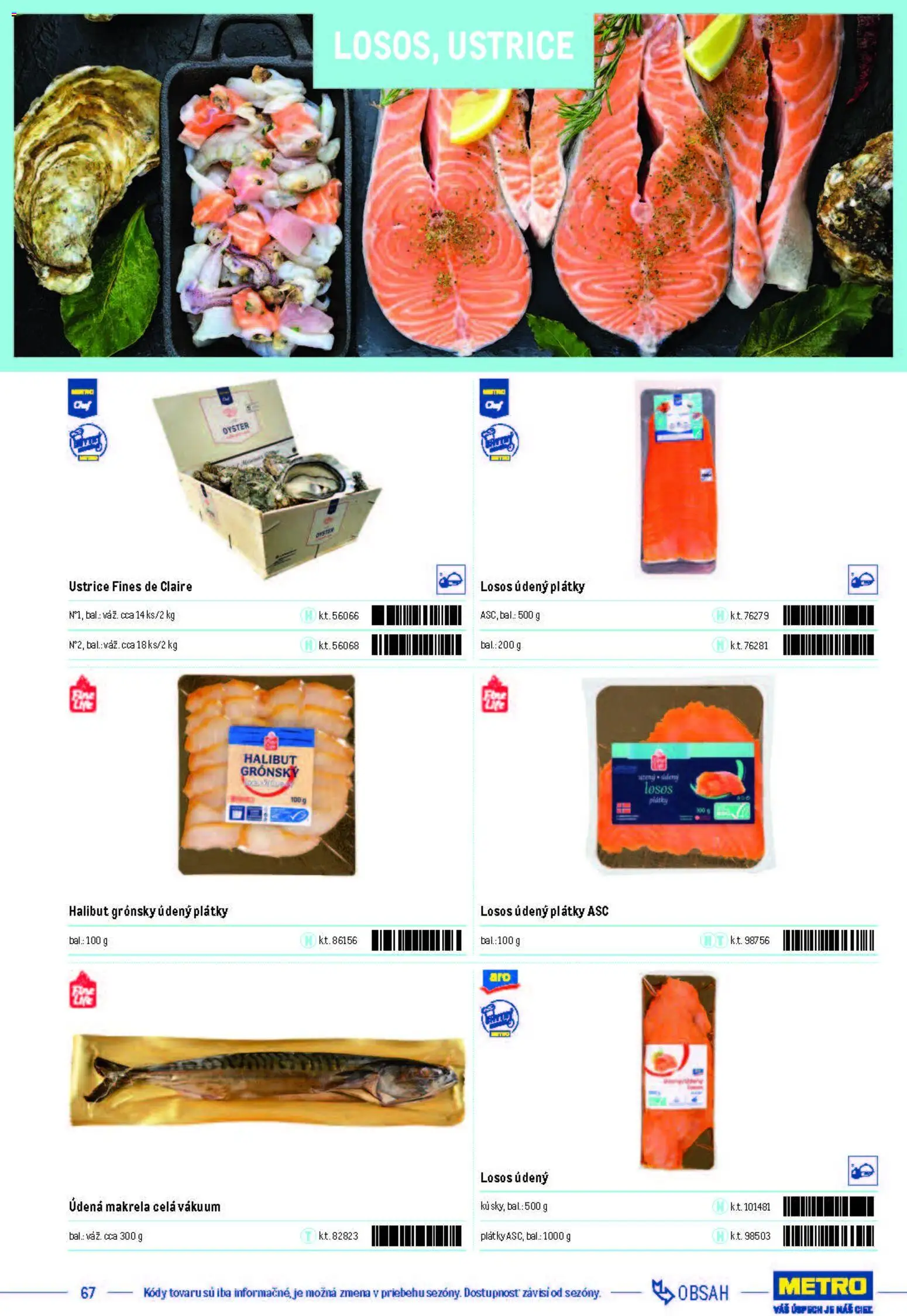 Nové Metro akcie – leták je platný od 05.12.2025 | Strana: 67 | Produkty: Losos