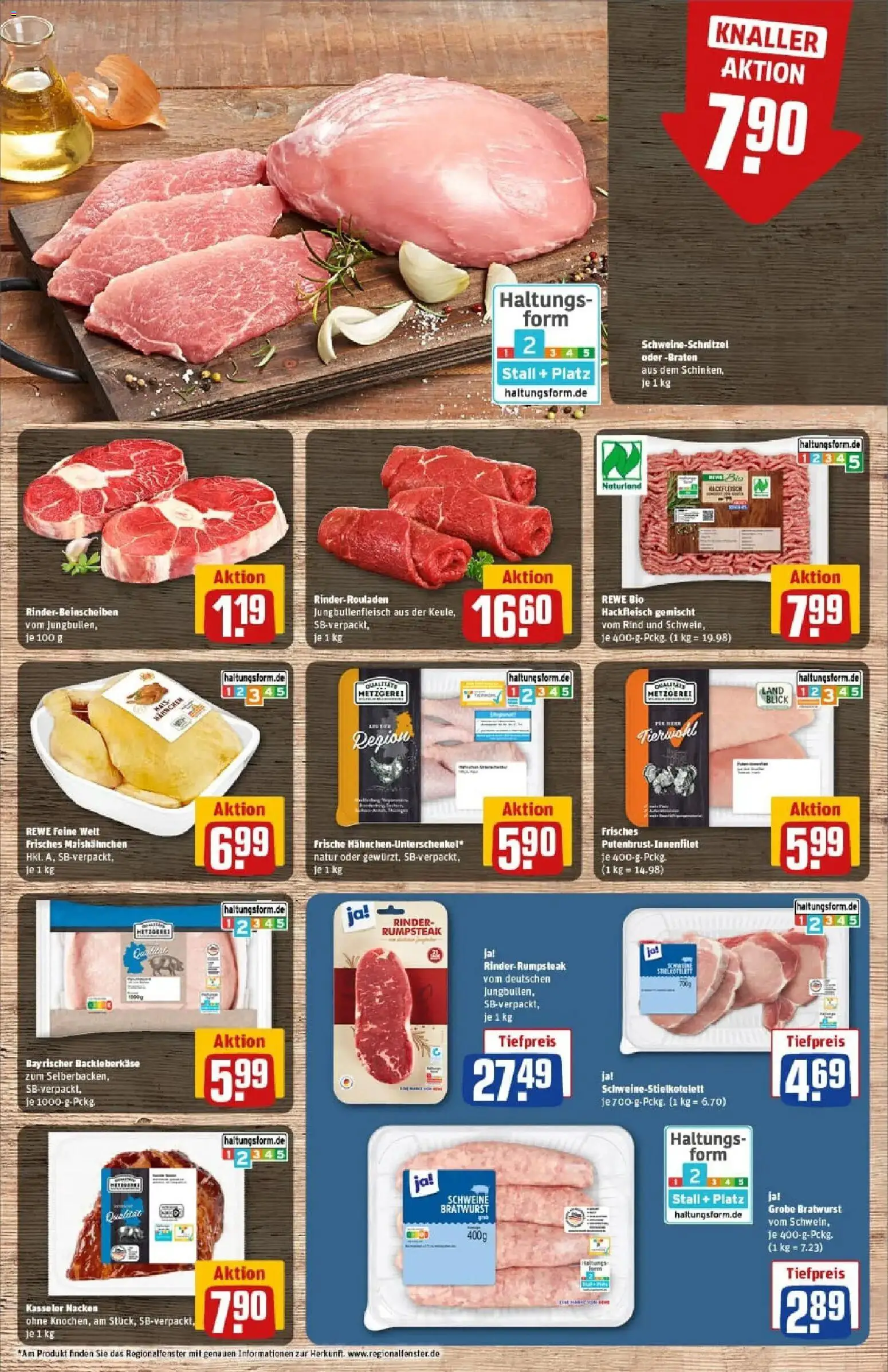 Rewe prospekt Weimar / Schöndorf	 – gültig ab 11.01.2026 | Seite: 8 | Produkte: Rinderrouladen, Kasseler nacken, Steak, Hackfleisch