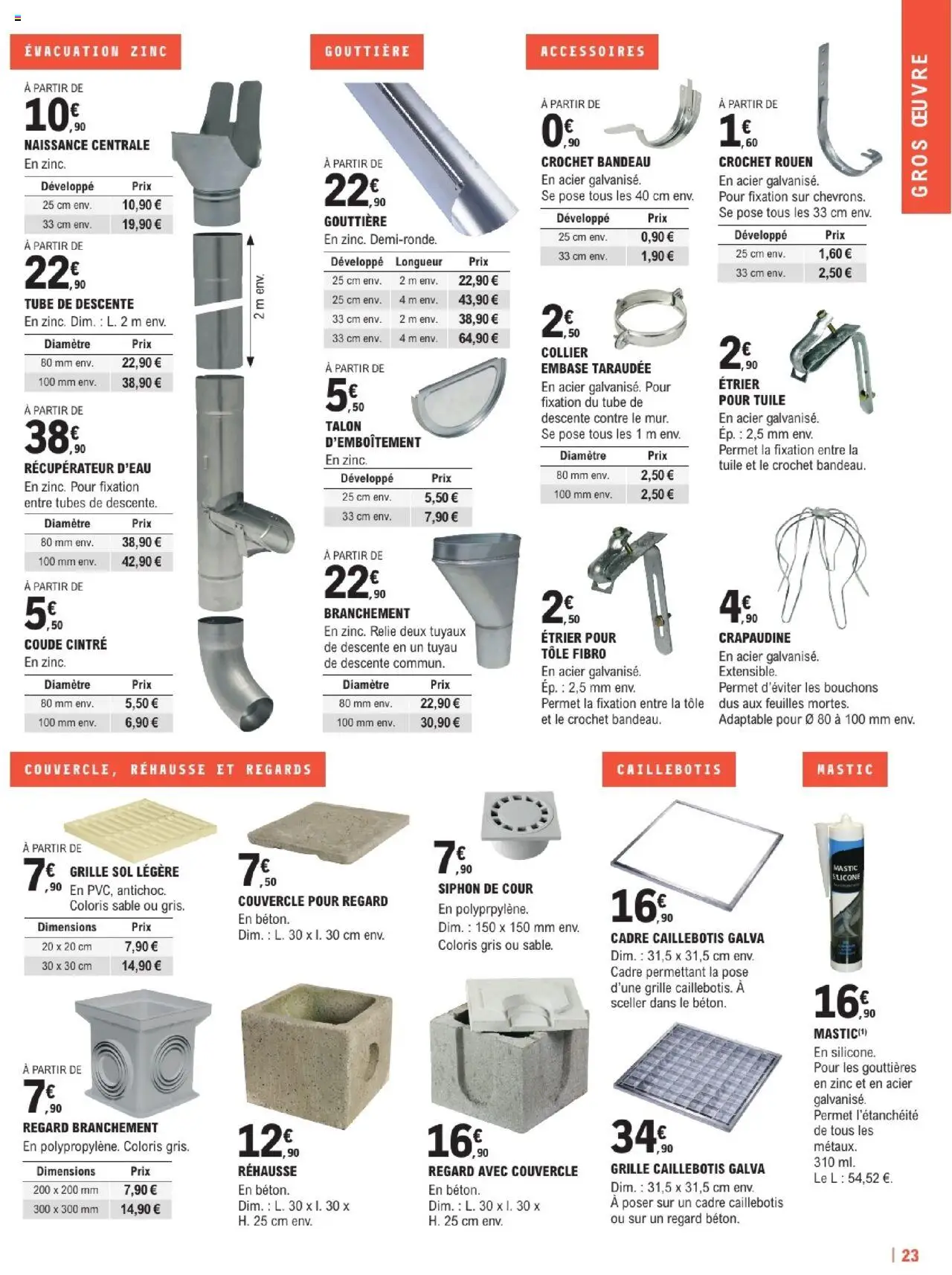  | Page: 23 | Produits: Tuile, Gouttière, Cintre, Cadre