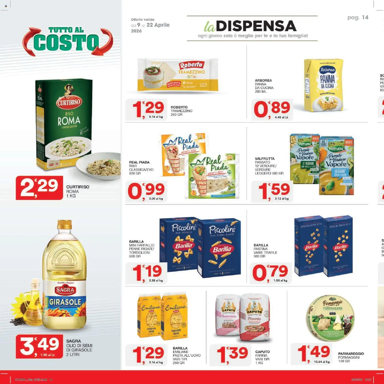 Volantino SISA del 09.04.2026 | Pagina: 14 | Prodotti: Legumi, Stampa, Penne, Olio di semi di girasole