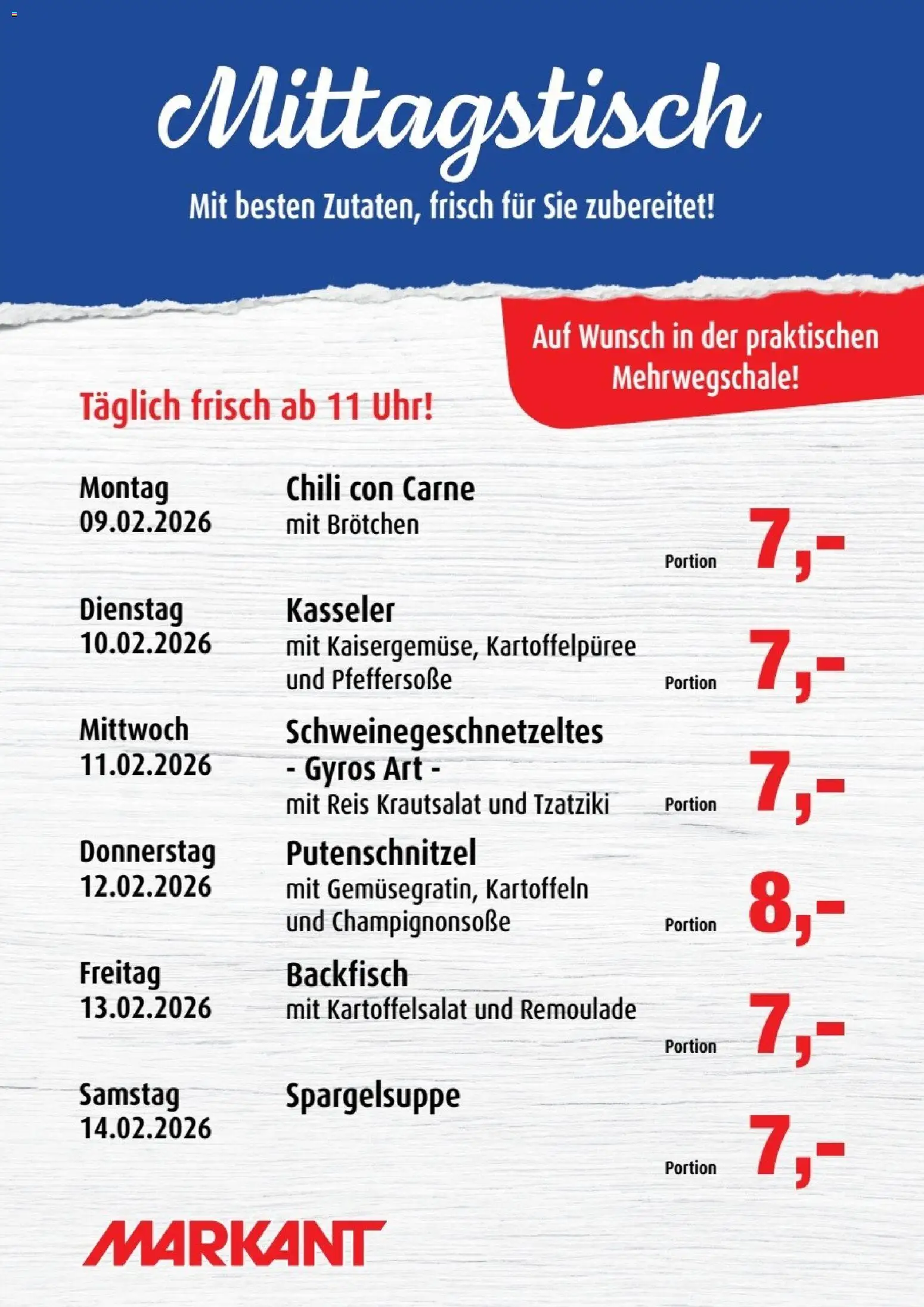 Markant  Mittagstisch – gültig ab 09.02.2026 | Seite: 1