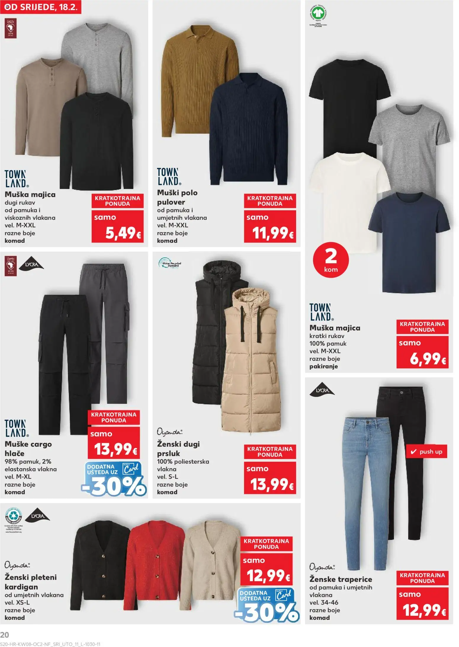Kaufland katalog | vrijedi od 18.02.2026 | Stranica: 20 | Proizvodi: Majica, Prsluk, Hlače, Kardigan