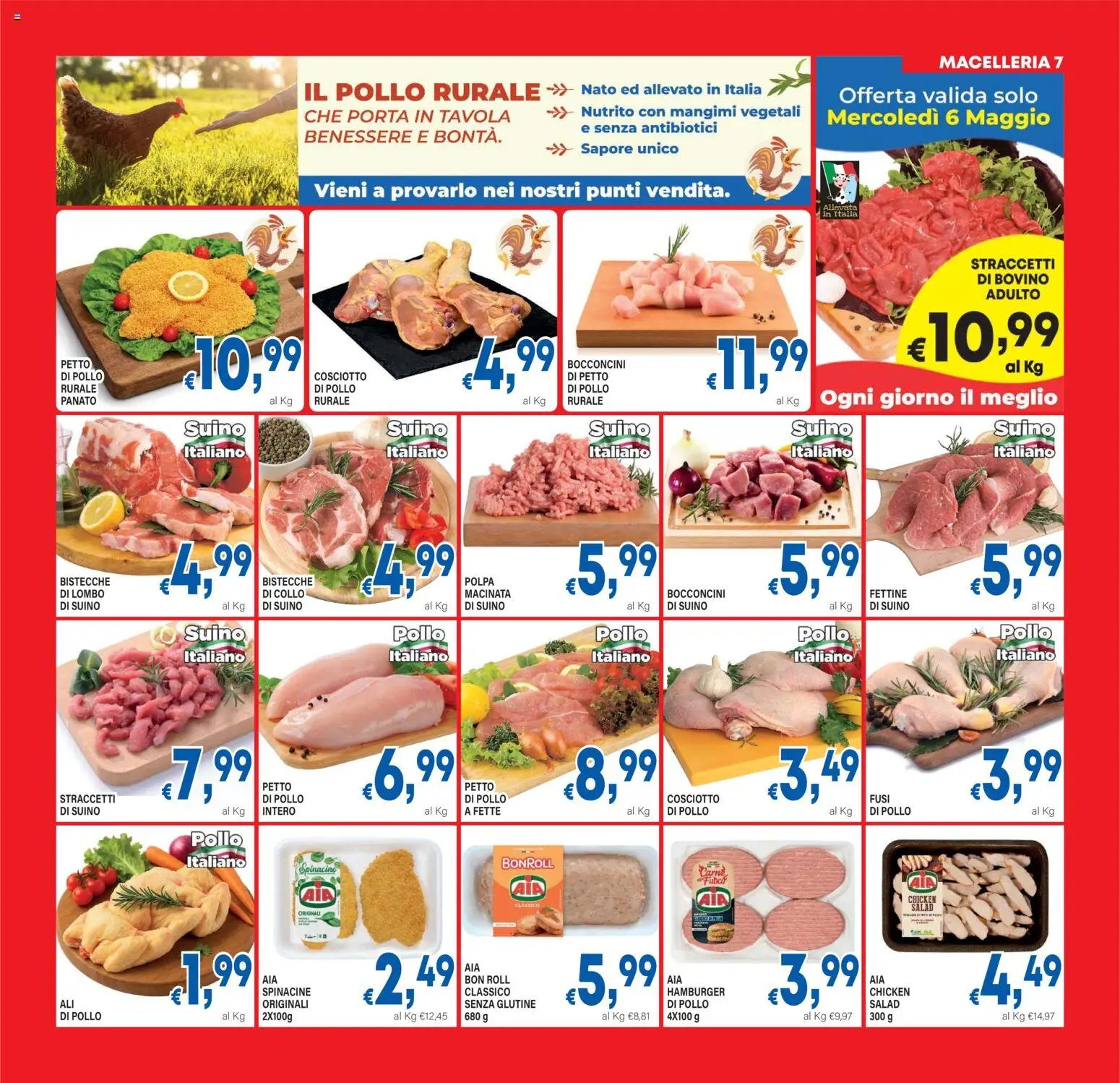 Volantino DEM del 29.04.2026 | Pagina: 7 | Prodotti: Bovino, Pollo, Suino, Hamburger