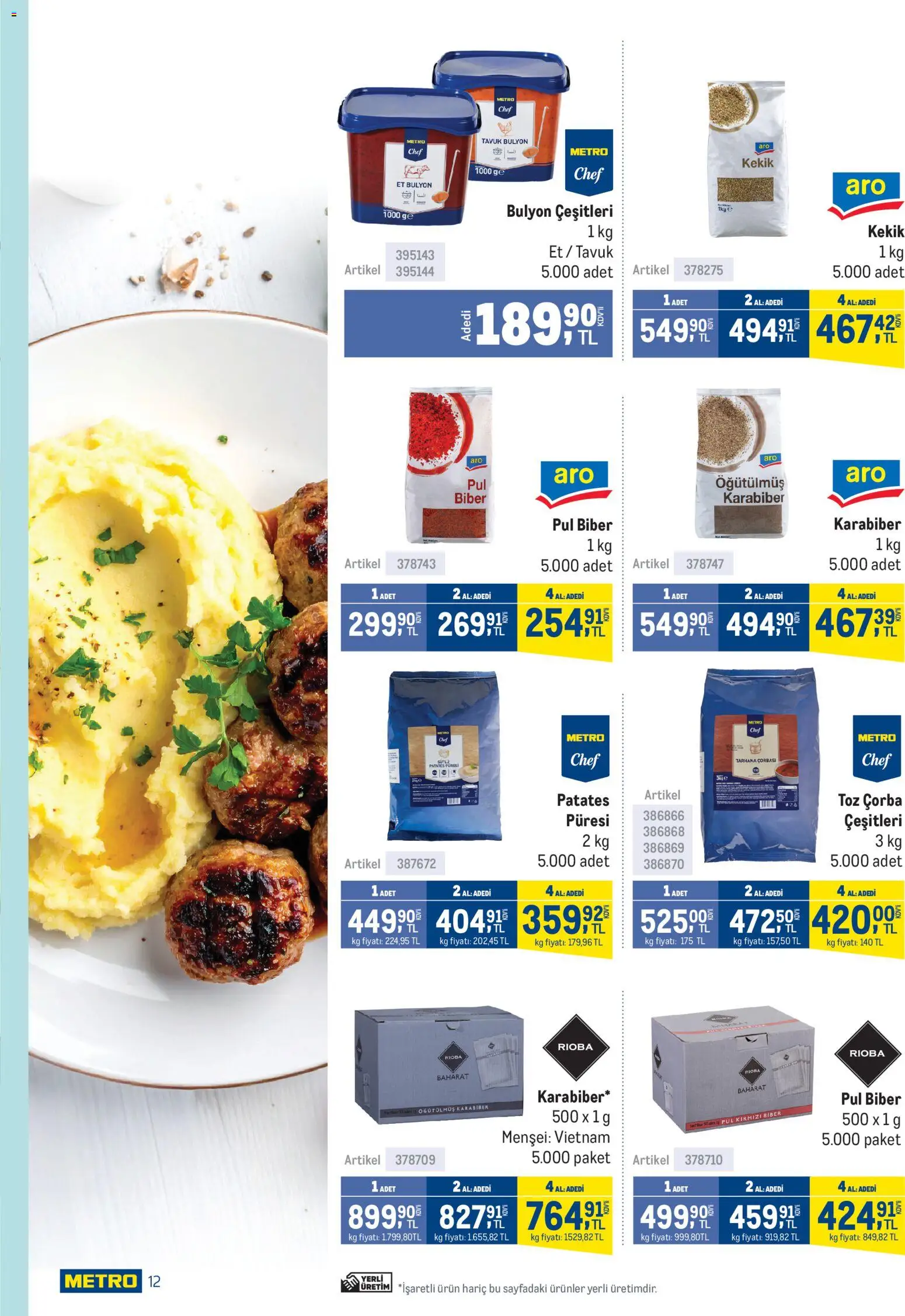 Metro - Lokantalar - 19.11.2025 tarihinden itibaren geçerlidir | Sayfa: 12 | Ürünler: Patates, Biber, Kekik, Kırmızı biber