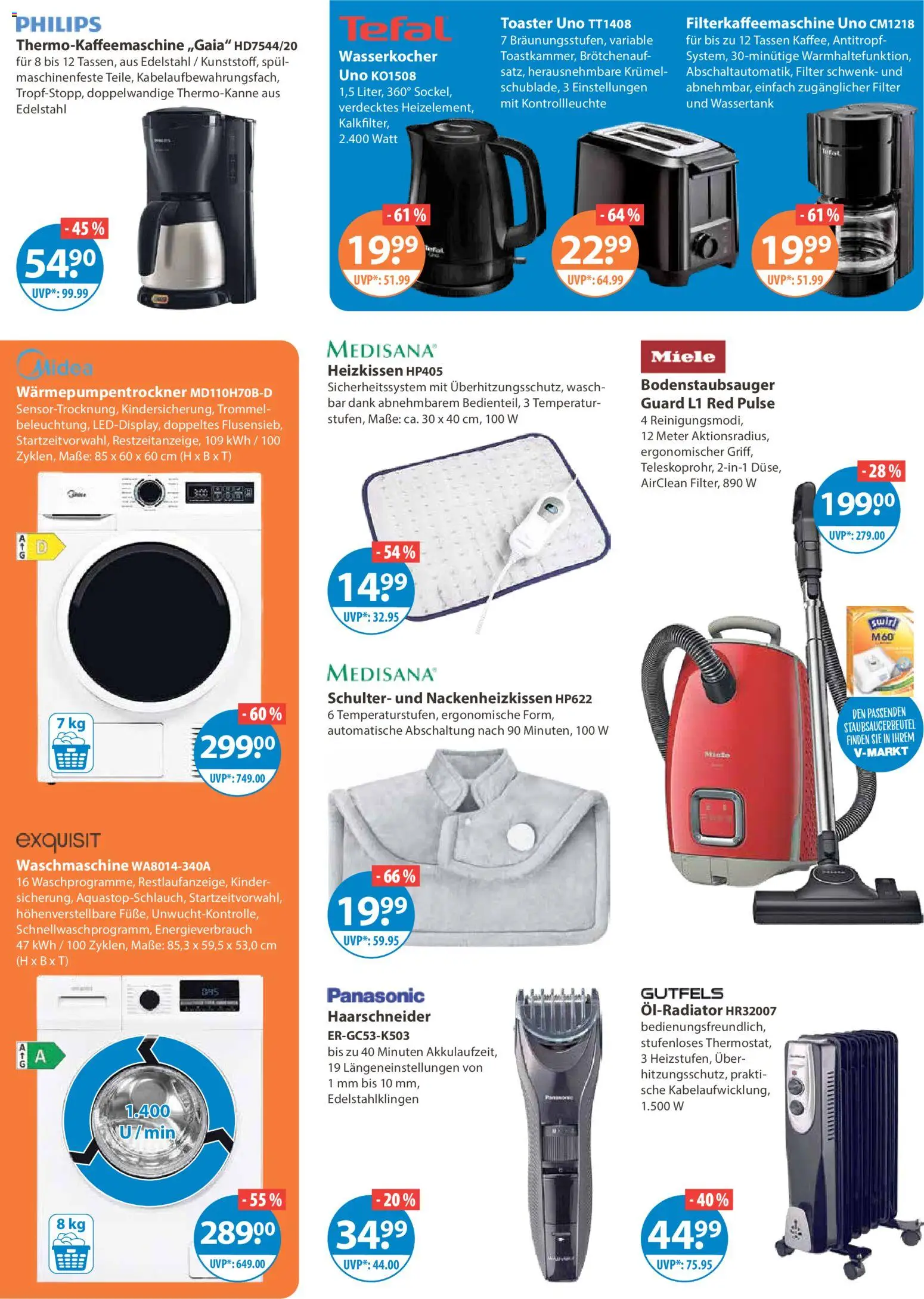 V-Markt - Schwaben / Oberbayern – gültig ab 08.01.2026 | Seite: 18 | Produkte: Philips, Panasonic, Wasserkocher, Filterkaffeemaschine