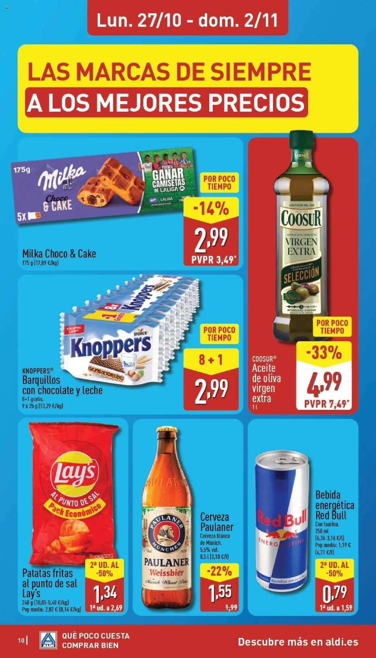 Aldi folleto Baleares │ válido desde el 27.10.2025 | Página: 10 | Productos: Leche, Chocolate, Cerveza, Aceite de oliva virgen extra