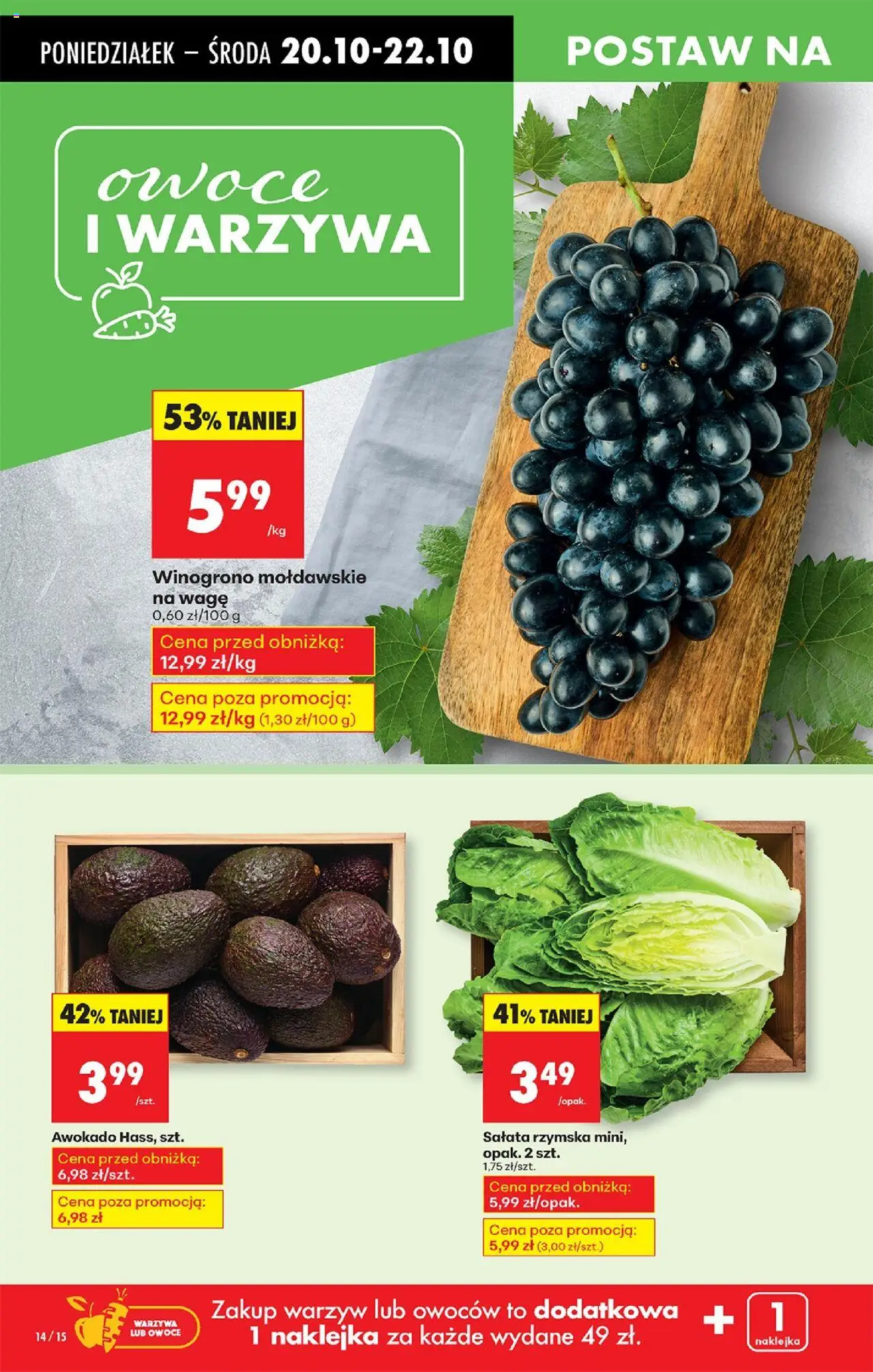 Biedronka gazetka od 20.10.2025 | Strona: 16 | Produkty: Winogrono, Awokado, Warzywa, Owoce