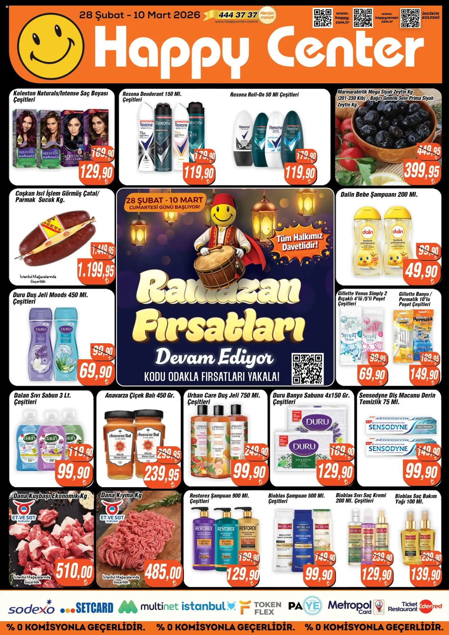 Happy Center Katalog - 28.02.2026 tarihinden itibaren geçerlidir | Sayfa: 1 | Ürünler: Duş jeli, Süt, Zeytin, Sucuk