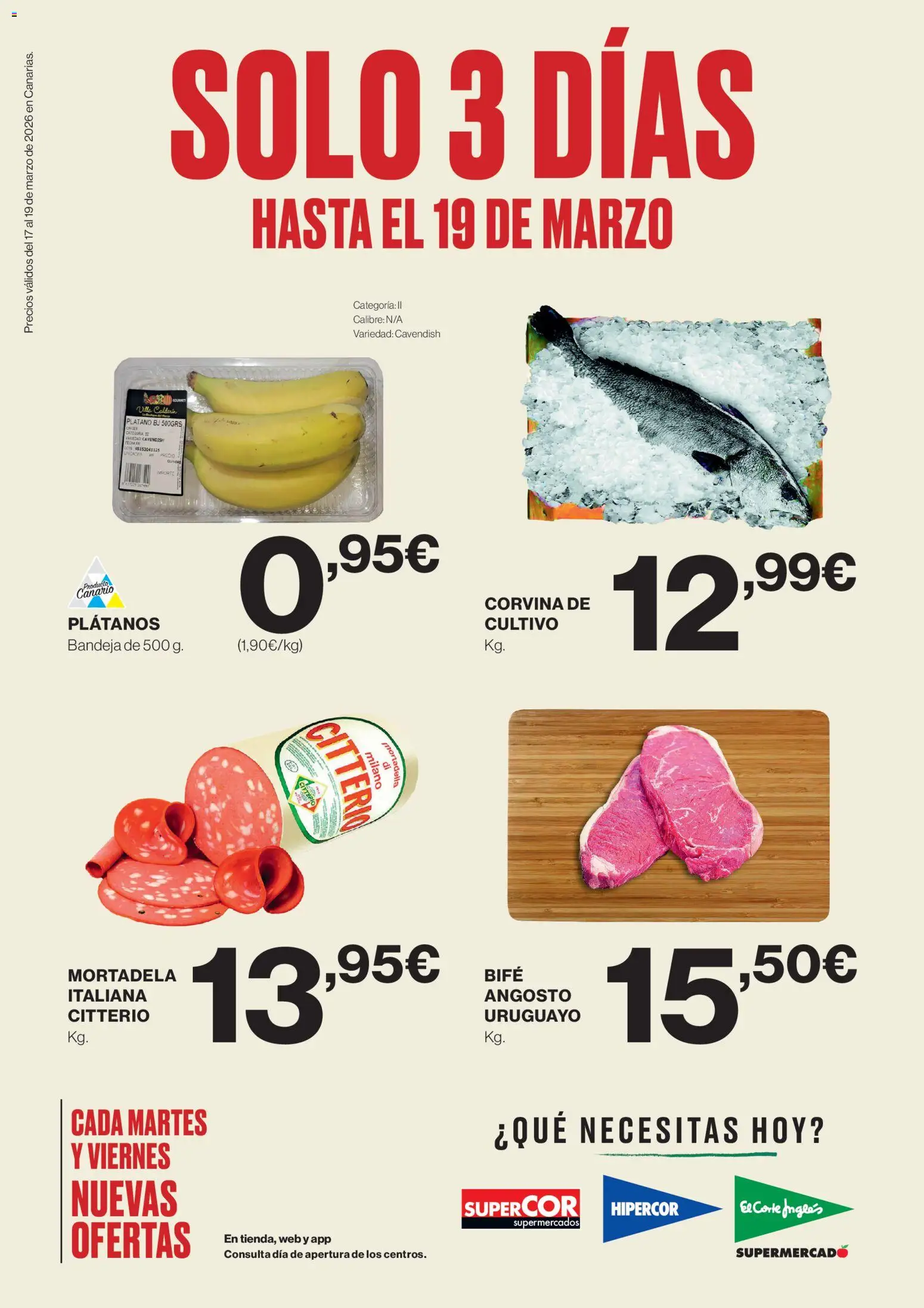 Supercor Canarias │ válido desde el 17.03.2026 | Página: 1 | Productos: Mortadela, Bandeja