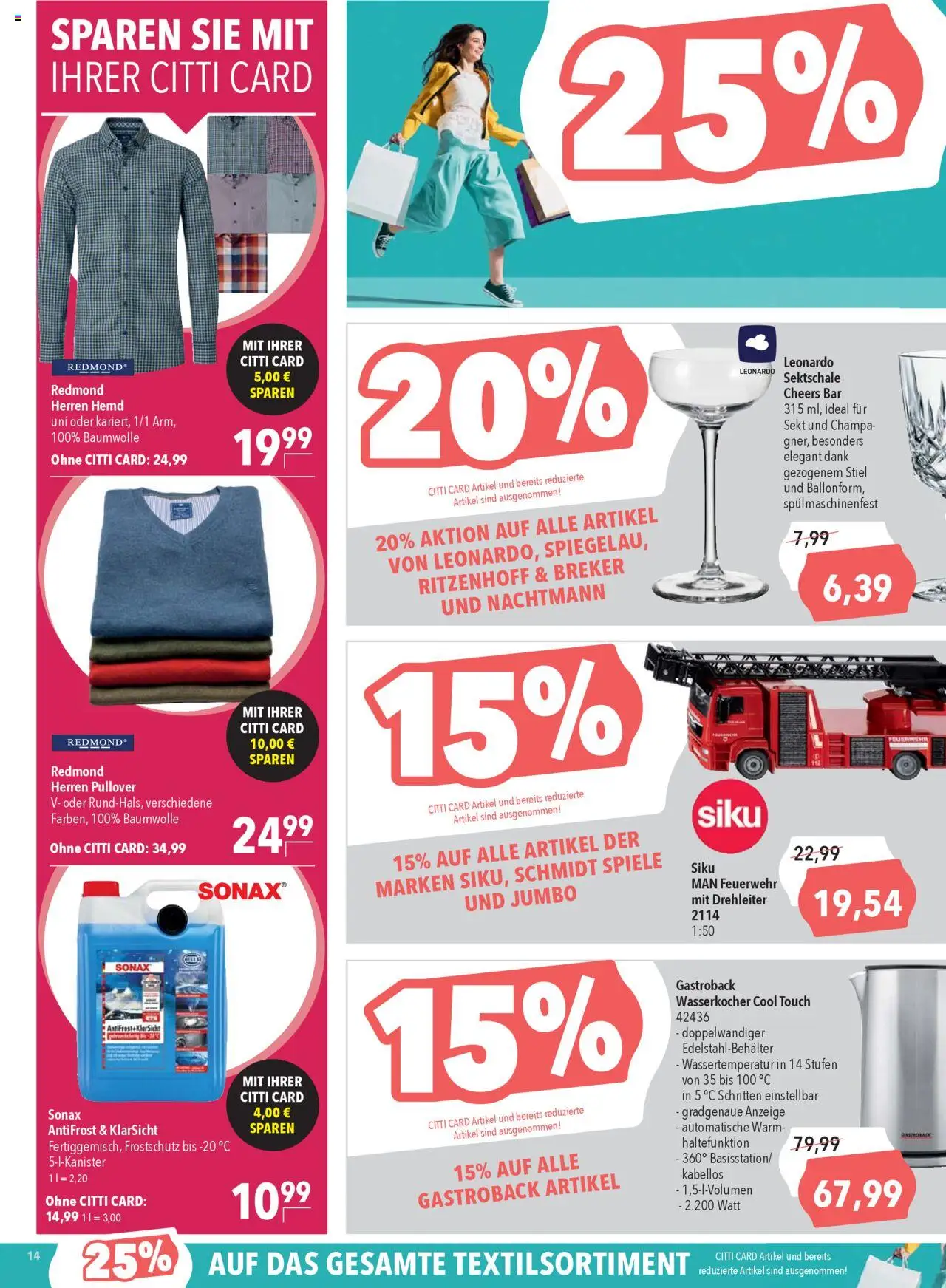 CITTI Markt Prospekt 	 – gültig ab 08.10.2025 | Seite: 16 | Produkte: Wasserkocher, Sekt, Hemd, Pullover