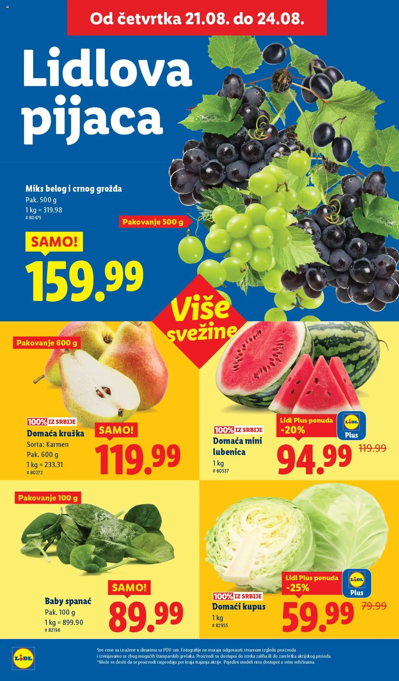 Lidl katalog - važi od 21.08.2025 | Strana: 10 | Proizvode: Spanać, Lubenica, Kupus, Pakovanje