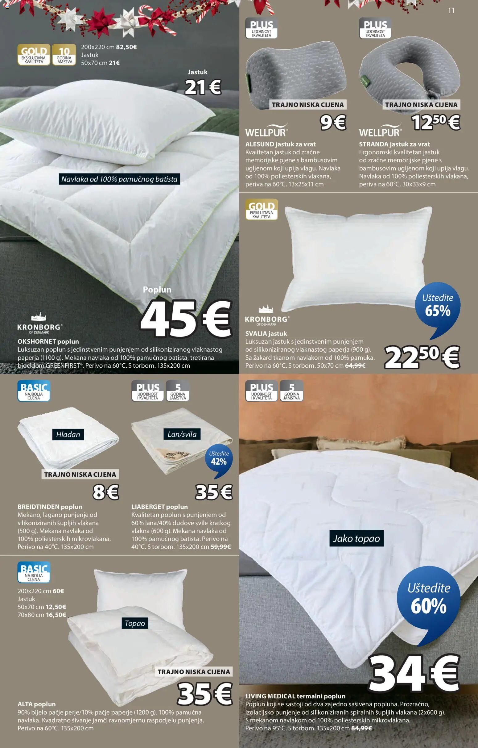 JYSK katalog | vrijedi od 01.12.2025 | Stranica: 11 | Proizvodi: Jastuk, Poplun