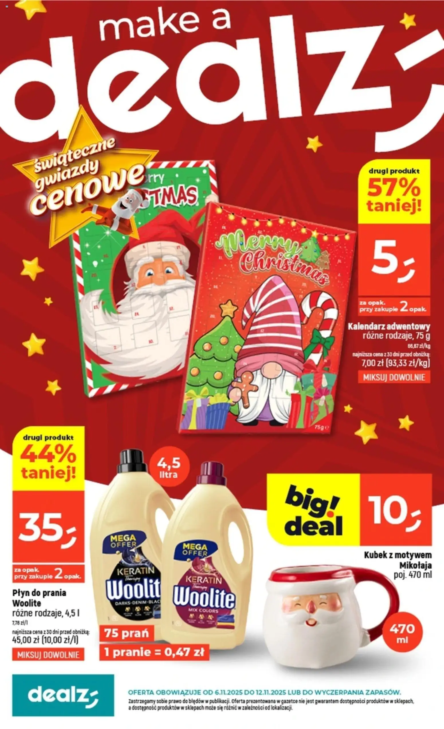 Dealz Gazetka od 06.11.2025 | Strona: 1 | Produkty: Kalendarz adwentowy, Kalendarz