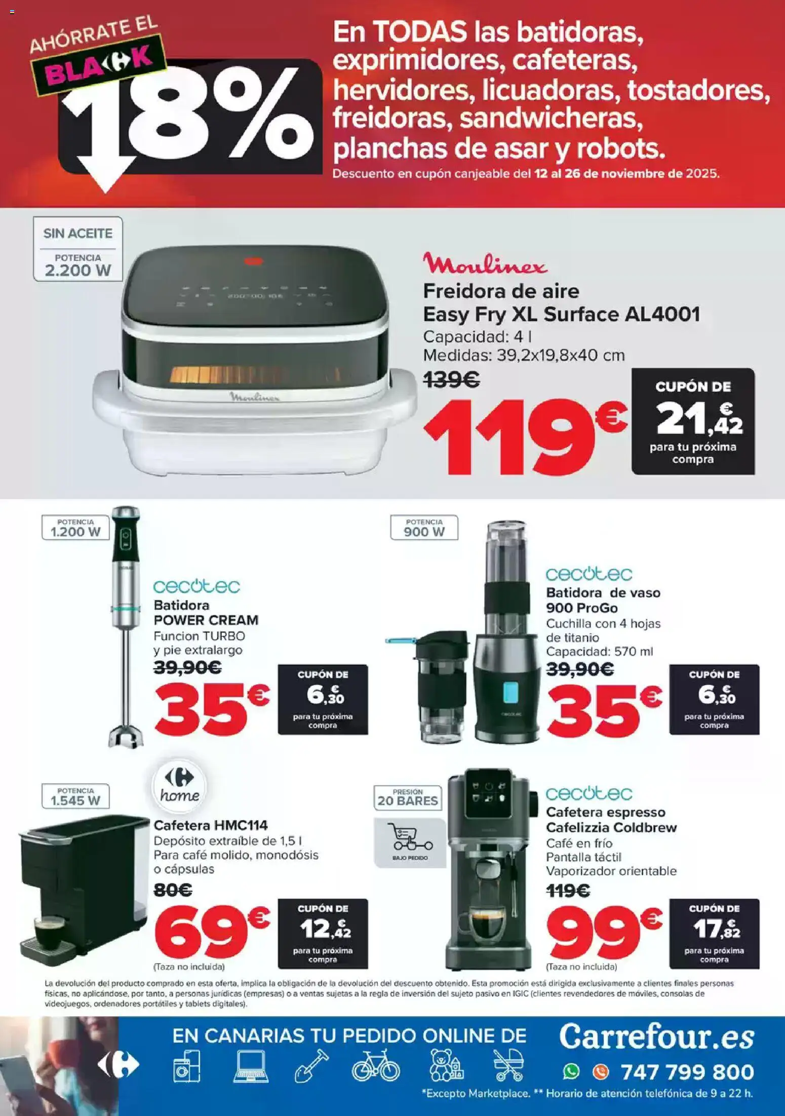 Carrefour Black Friday │ válido desde el 06.11.2025 | Página: 14 | Productos: Café, Cafetera, Batidora, Freidora