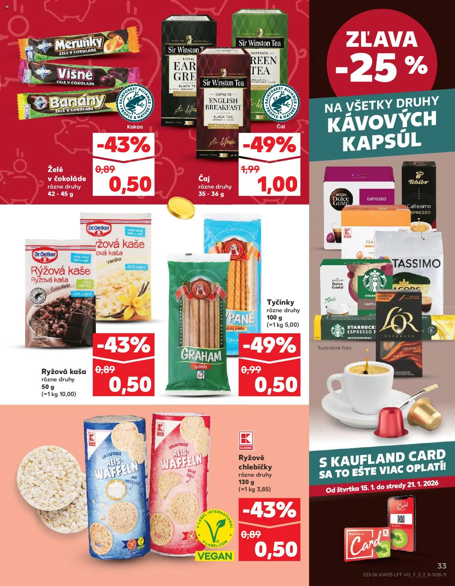 Nové Kaufland akcie – leták je platný od 15.01.2026 | Strana: 33 | Produkty: Banány, Čokoláda, Višne, Kakao