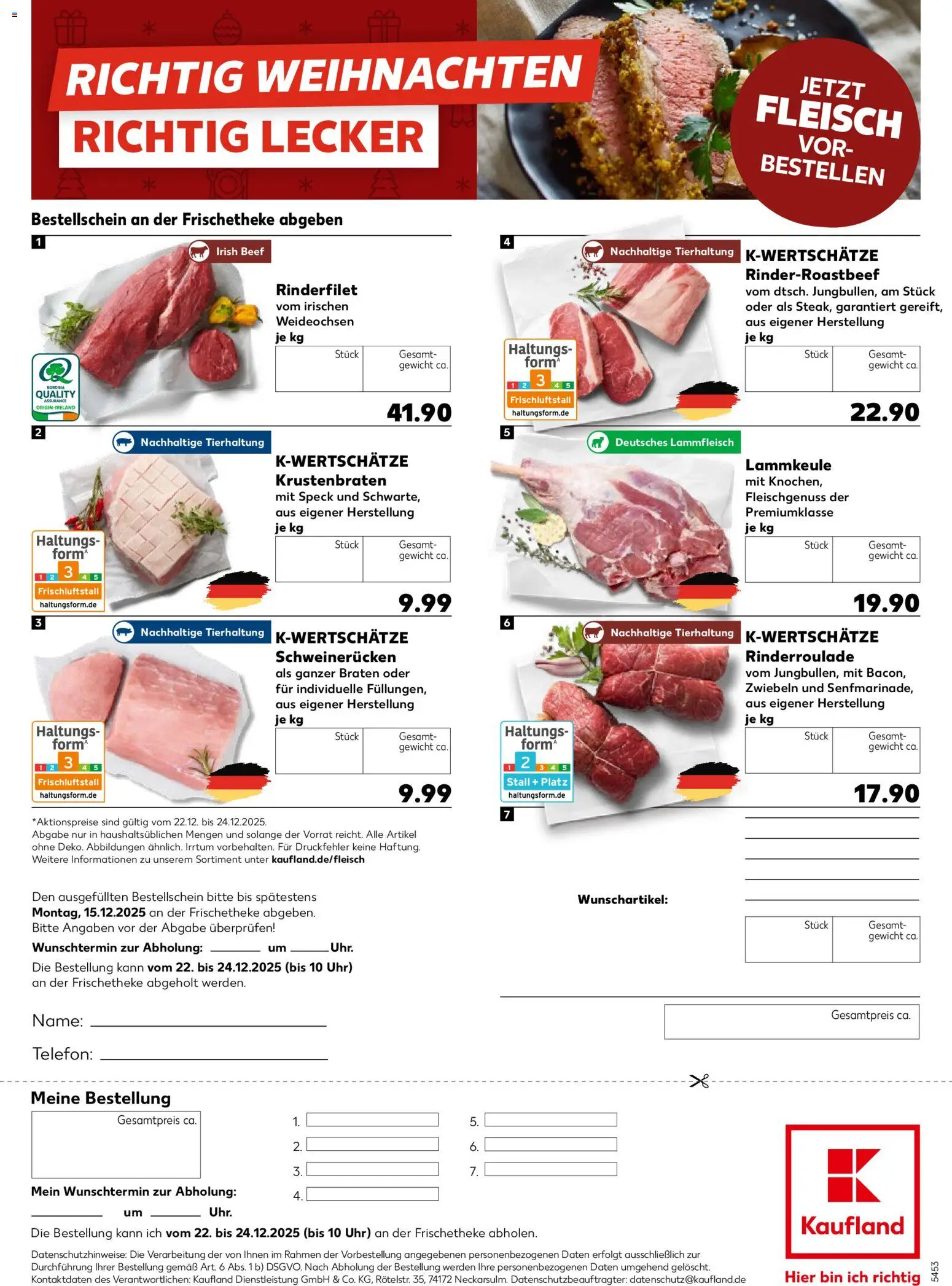 Kaufland prospekt Völklingen	 – gültig ab 23.11.2025 | Seite: 1 | Produkte: Lammkeule, Rinderfilet, Zwiebeln, Fleisch