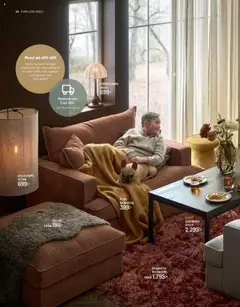 Mio - erbjudanden - Förhandsvisning av reklamblad från butik Mio aktuell från 01.09.2025 | Sida: 40 | Produkter: Bordslampa, Golvlampa, Pläd, Soffa