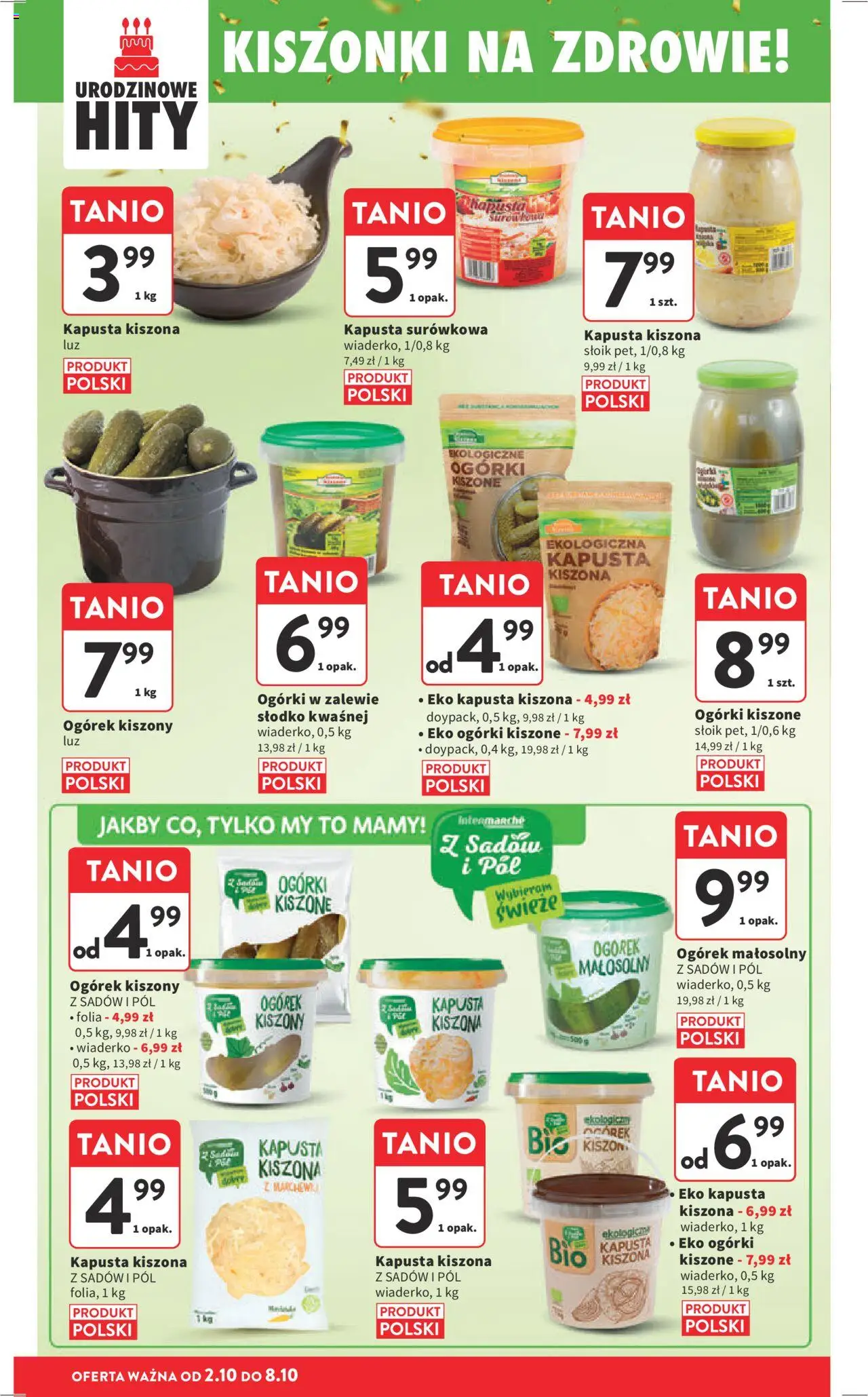 Intermarche Gazetka od 02.10.2025 | Strona: 20 | Produkty: Kapusta, Kapusta kiszona, Marchewka, Ogórki