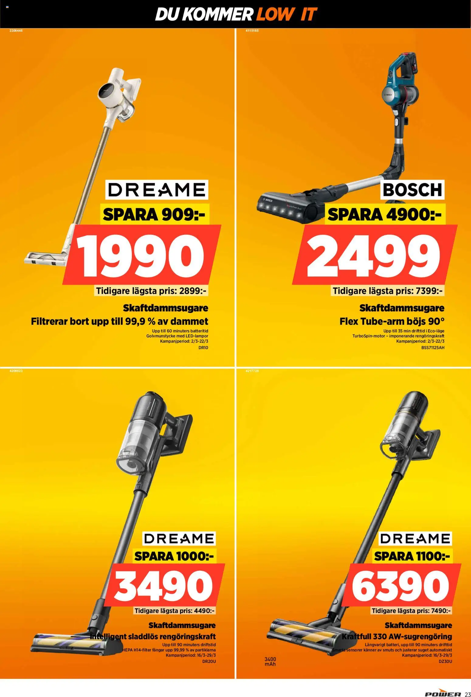 Power reklamblad aktuell från 09.03.2026 | Sida: 23 | Produkter: Skaftdammsugare