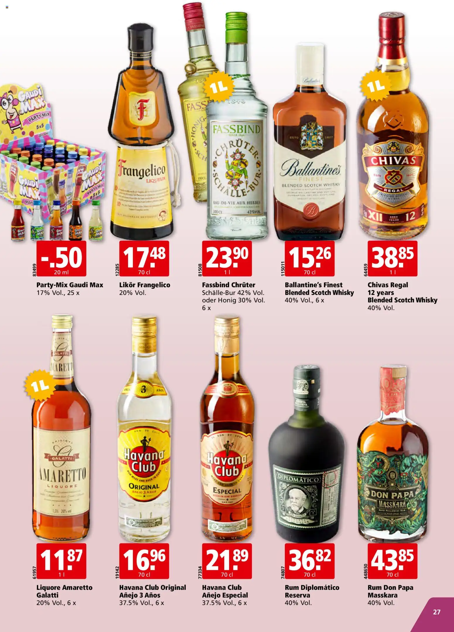 Aligro Aktionen Schlieren, Gossau SG, Frauenfeld, Rapperswil-Jona, Sargans, Bern, Brüttisellen, Pratteln, Emmen, Spreitenbach – gültig ab 10.11.2025 | Seite: 27 | Produkte: Regal, Likör