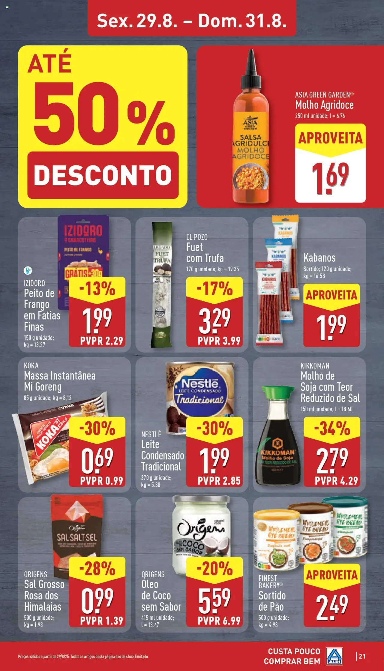 Aldi folheto │ válido de 25.08.2025 | Página: 21 | Produtos: Molho agridoce, Leite condensado, Leite, Nestlé