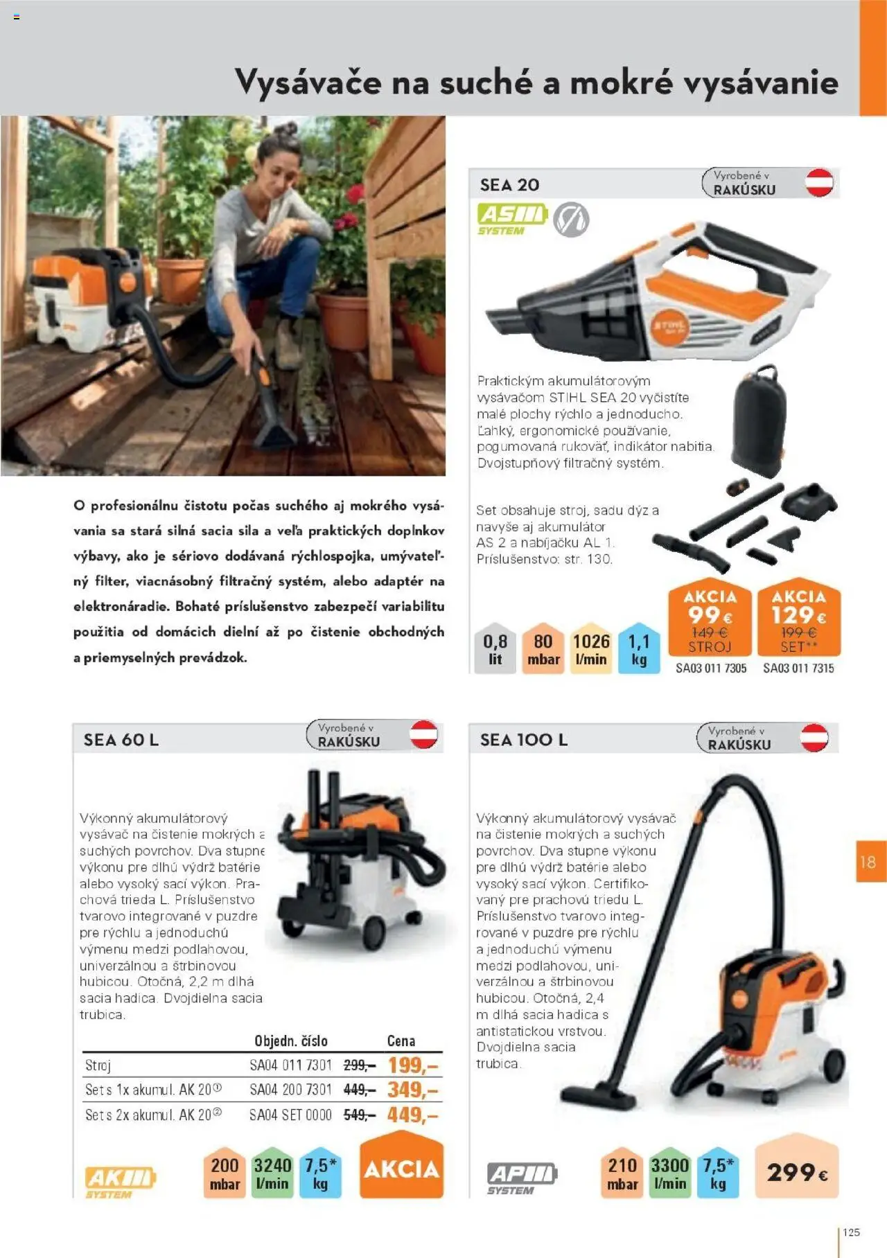 Nové STIHL akcie – leták je platný od 29.09.2025 | Strana: 125 | Produkty: Vysávače, Akumulátor, Vysávač