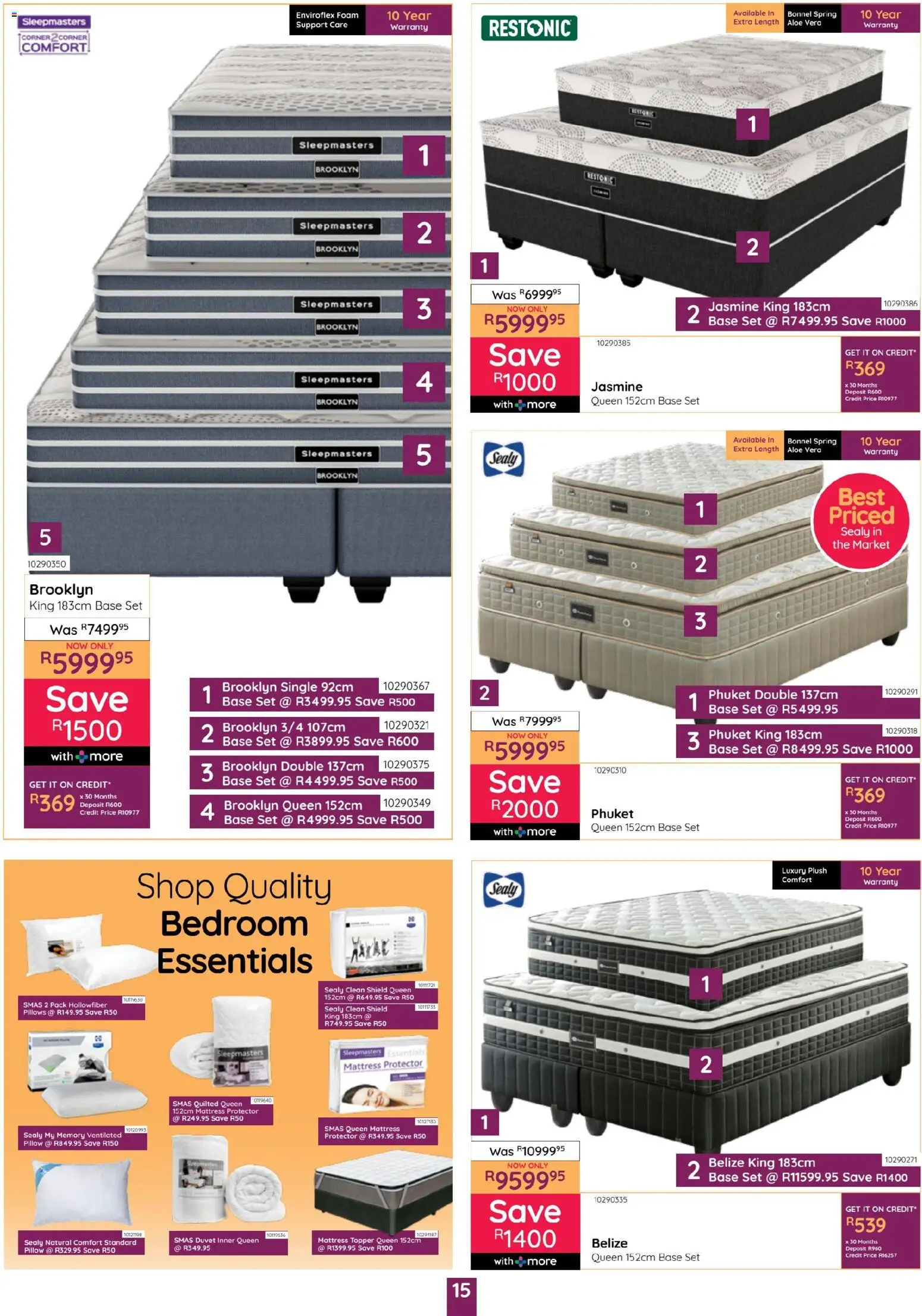 New Bradlows catalogue – valid from 29.12.2025 | Page: 15 | Products: Duvet, Mattress, Pillow, Foam