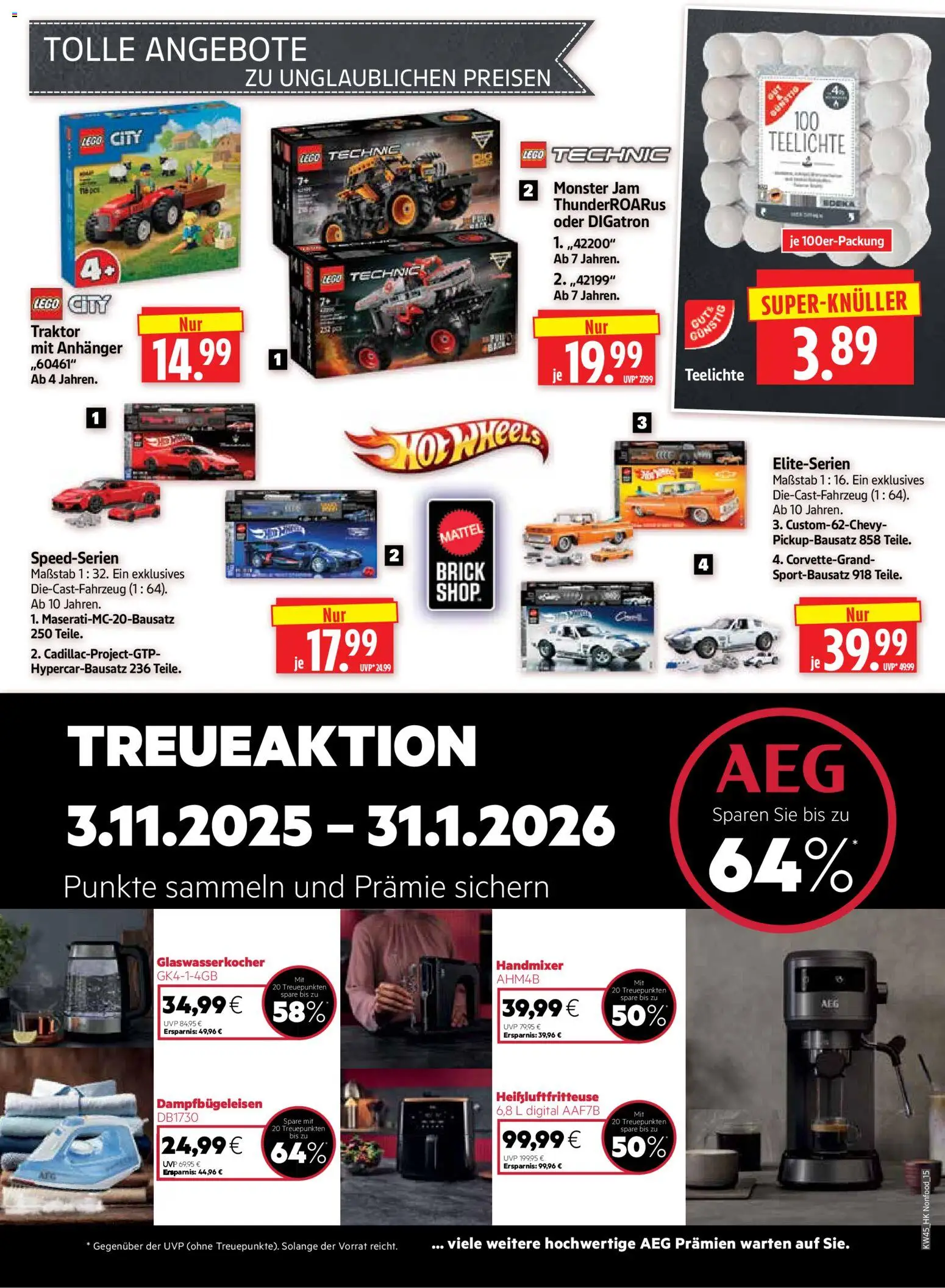 HERKULES Prospekt 	 – gültig ab 03.11.2025 | Seite: 15 | Produkte: AEG, Handmixer, Monster, Heißluftfritteuse
