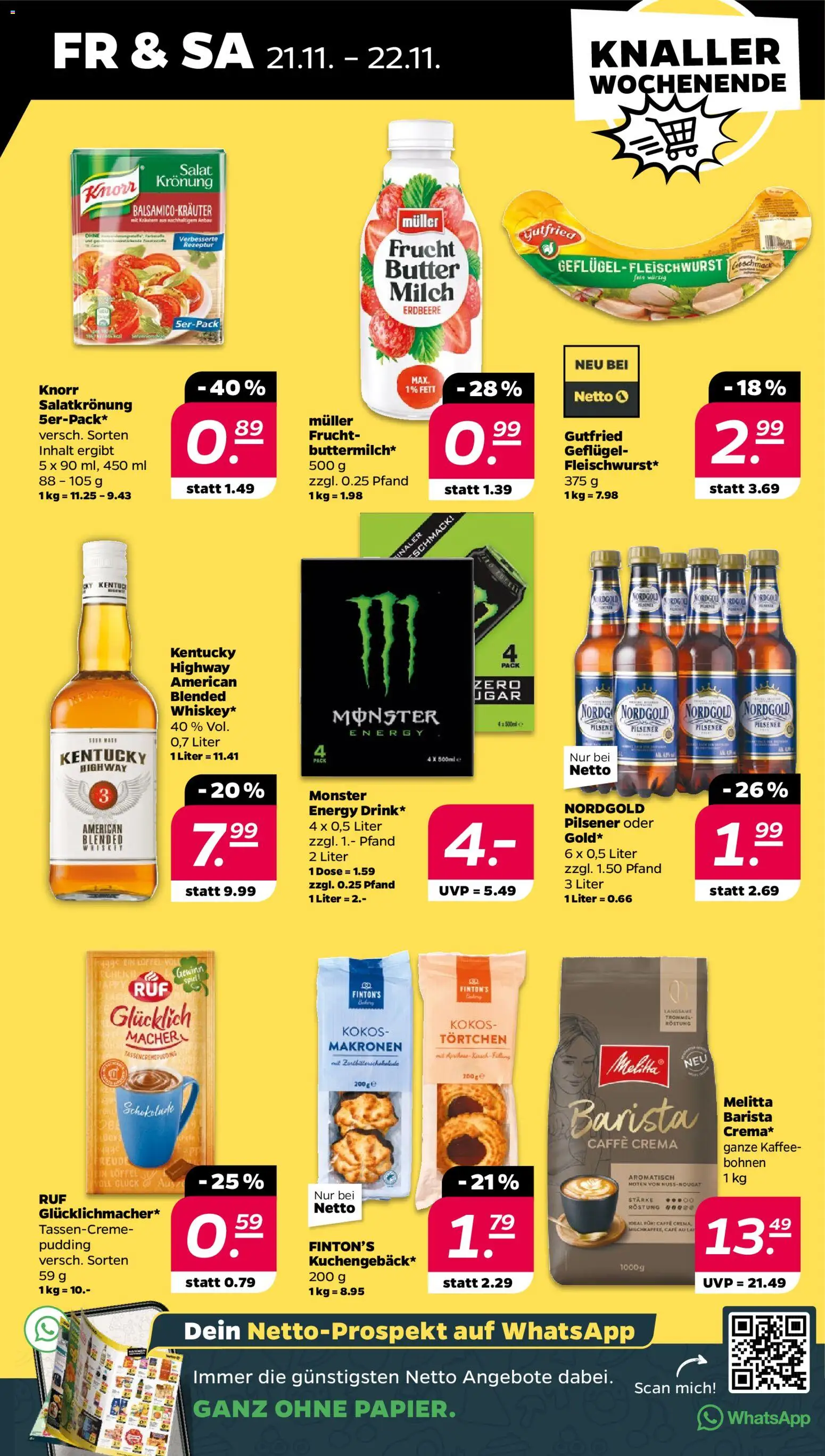 Netto Prospekt 	 – gültig ab 17.11.2025 | Seite: 33 | Produkte: Schokolade, Knorr, Whiskey, Salat