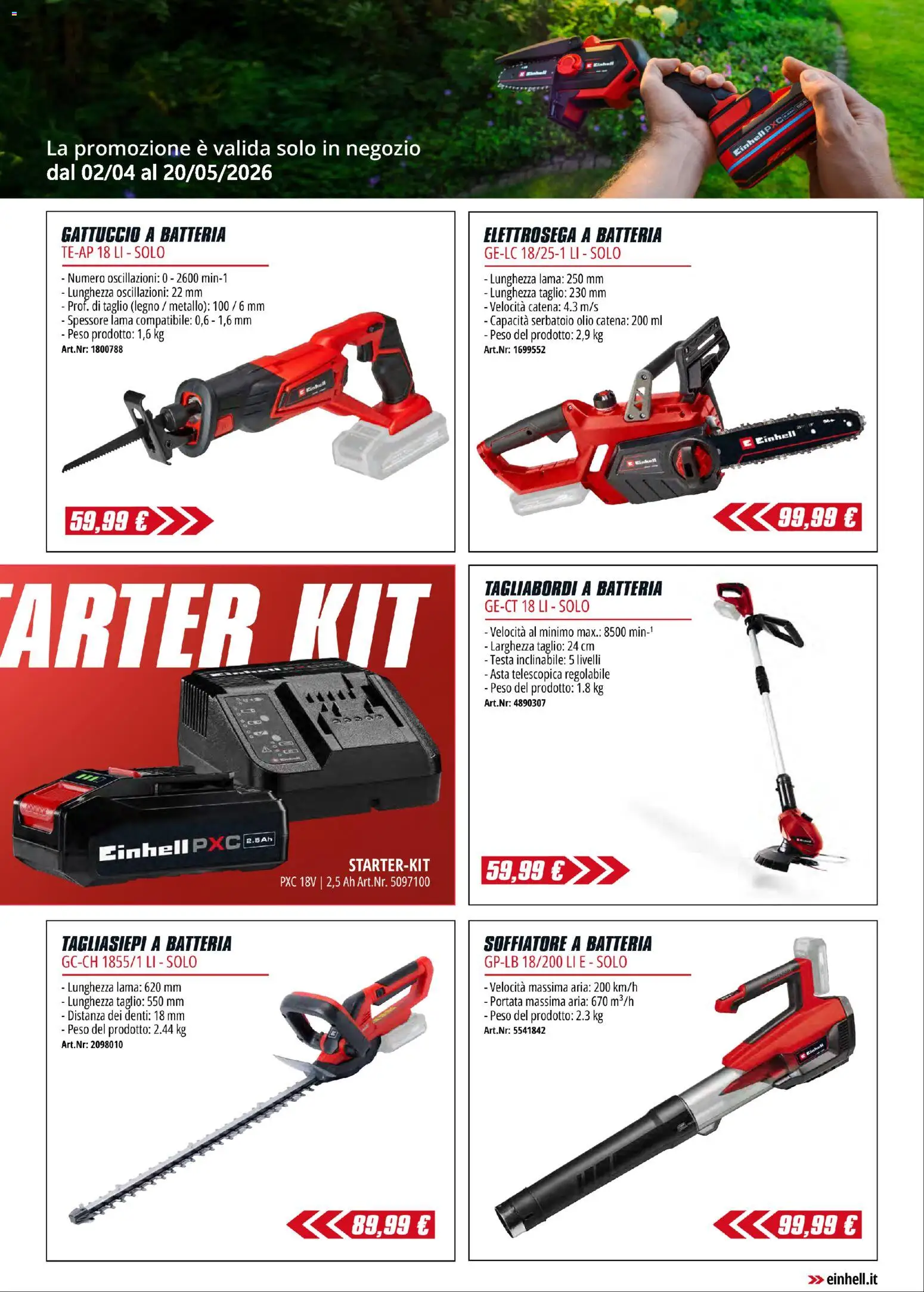 Volantino OBI del 02.04.2026 | Pagina: 13 | Prodotti: Olio, Tagliasiepi, Batteria