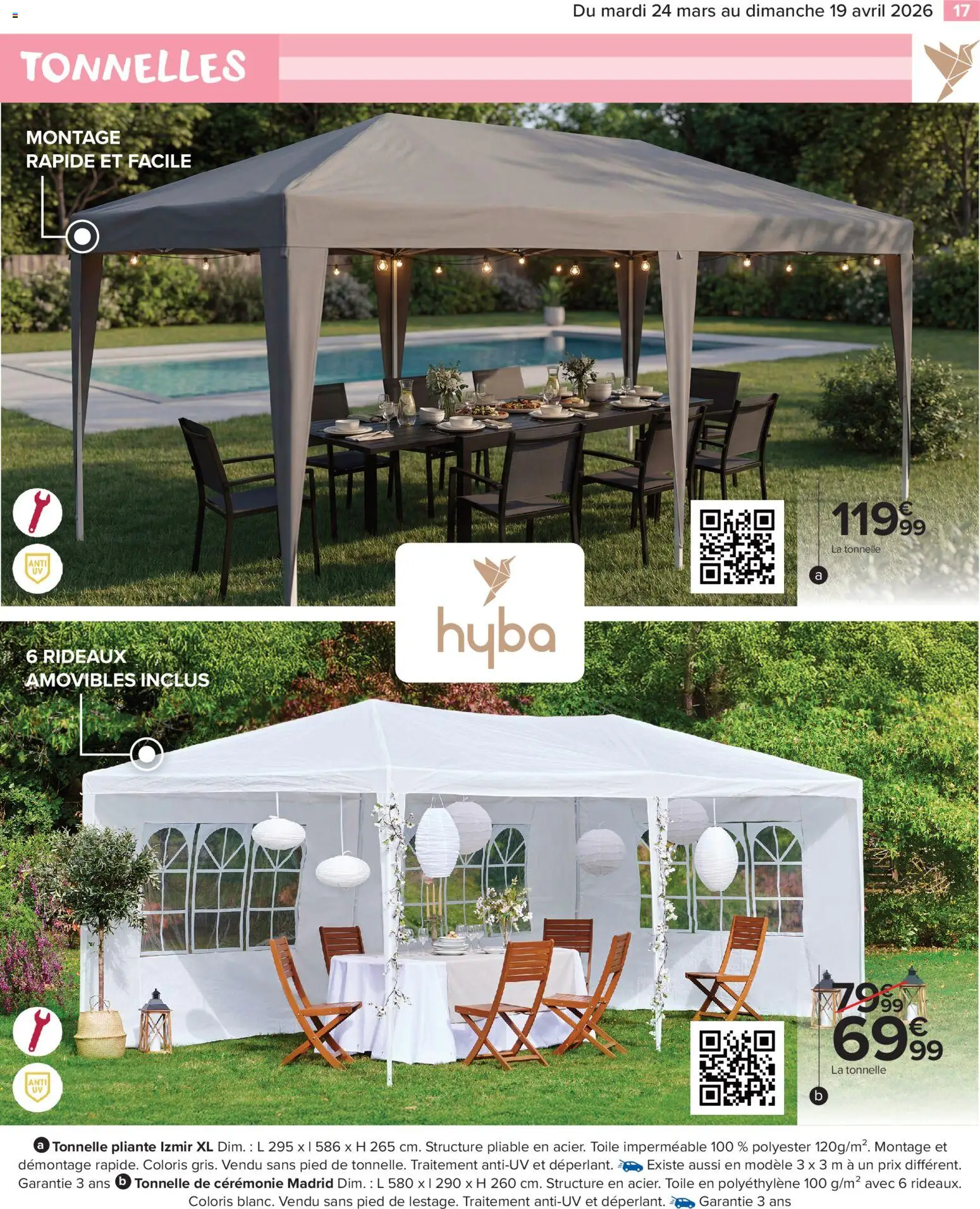 {H1} | Page: 19 | Produits: Tonnelle pliante, Tonnelle