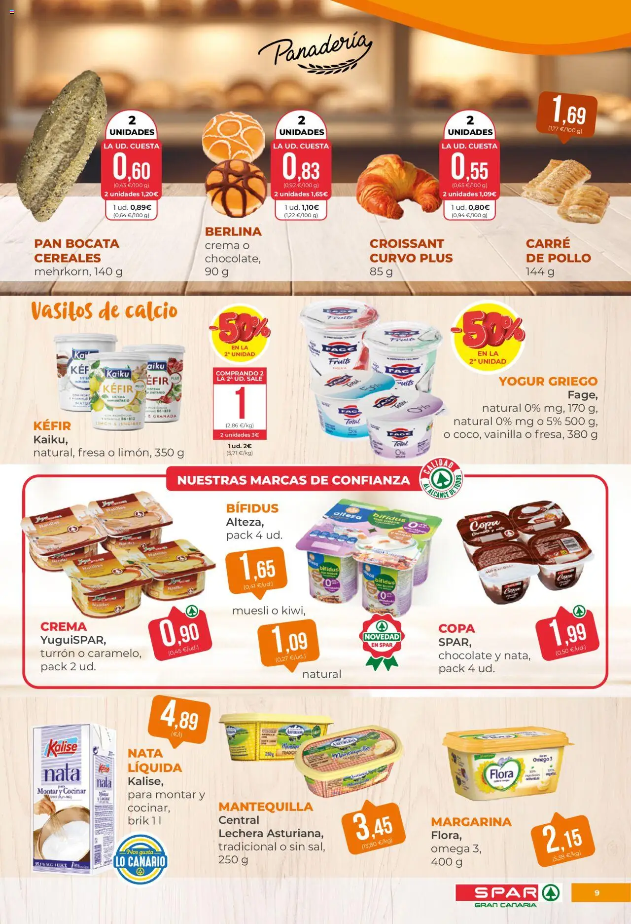 Spar folleto │ válido desde el 17.10.2025 | Página: 9 | Productos: Pan, Chocolate, Croissant, Panadería