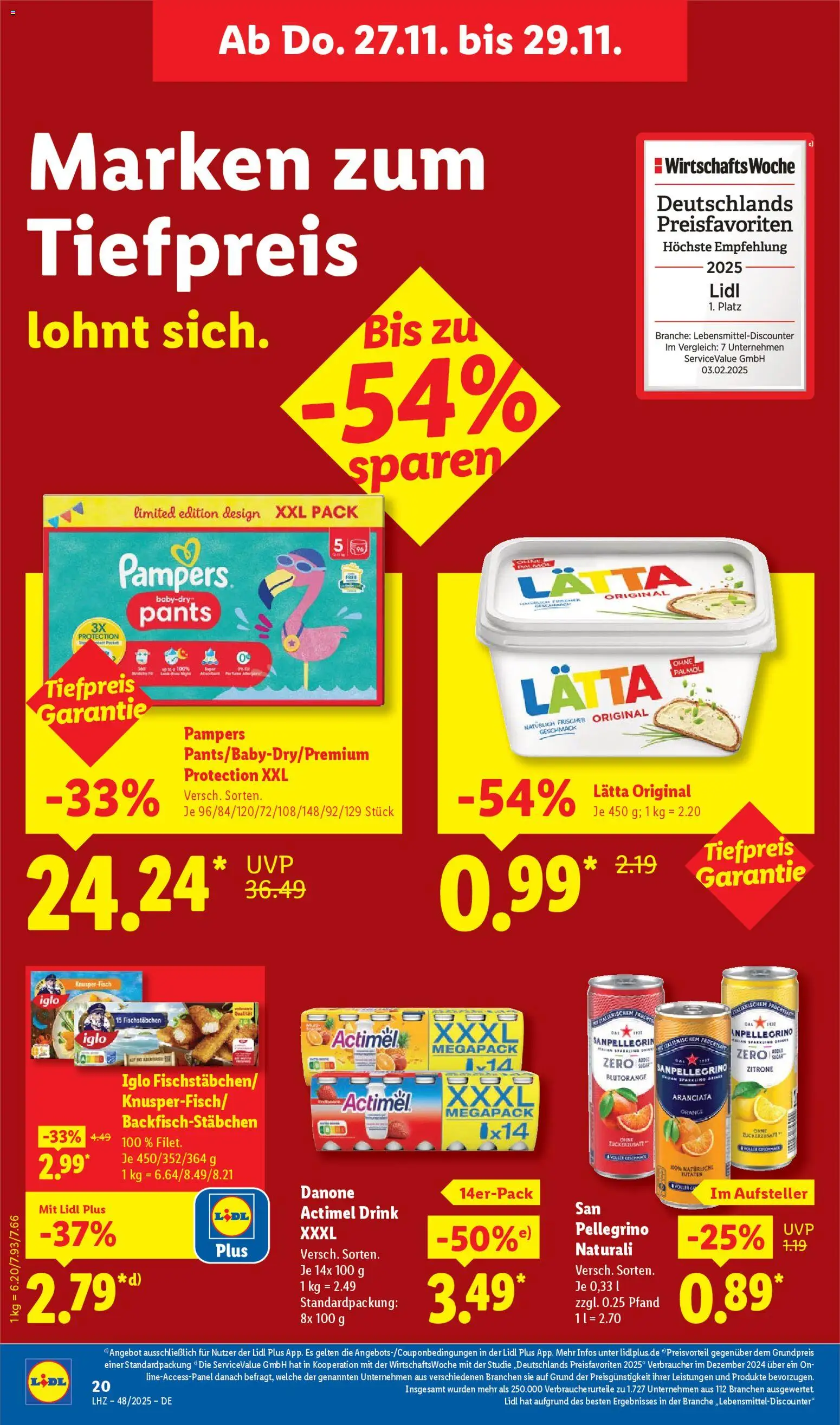 Lidl - Prospekt – gültig ab 24.11.2025 | Seite: 26 | Produkte: Iglo, Zitrone, Lätta, Fruchtsaft