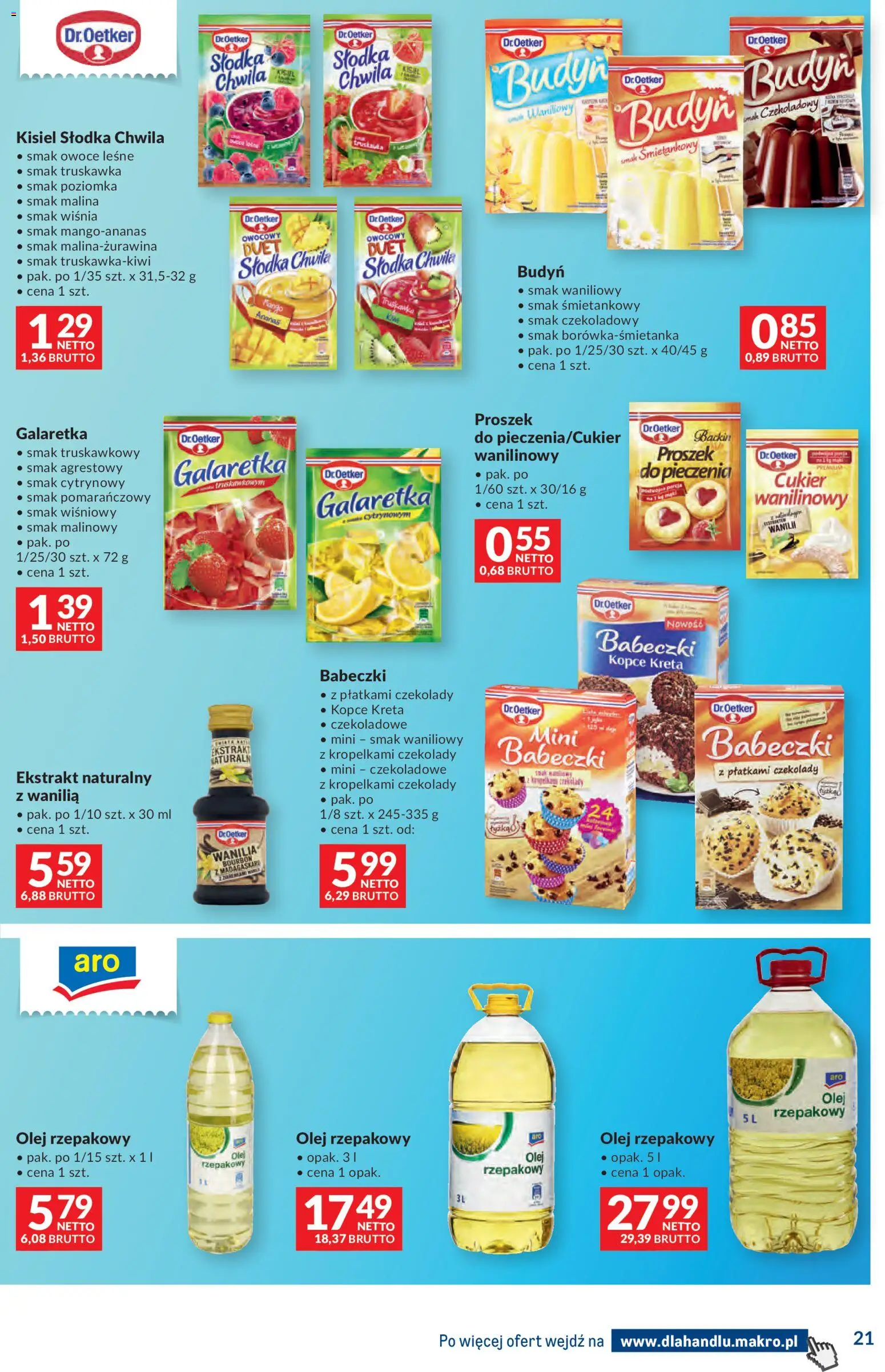 Makro gazetka - Dystrybucja do sklepów od 14.04.2026 | Strona: 21 | Produkty: Czekolady, Galaretka, Ekstrakt naturalny, Owoce