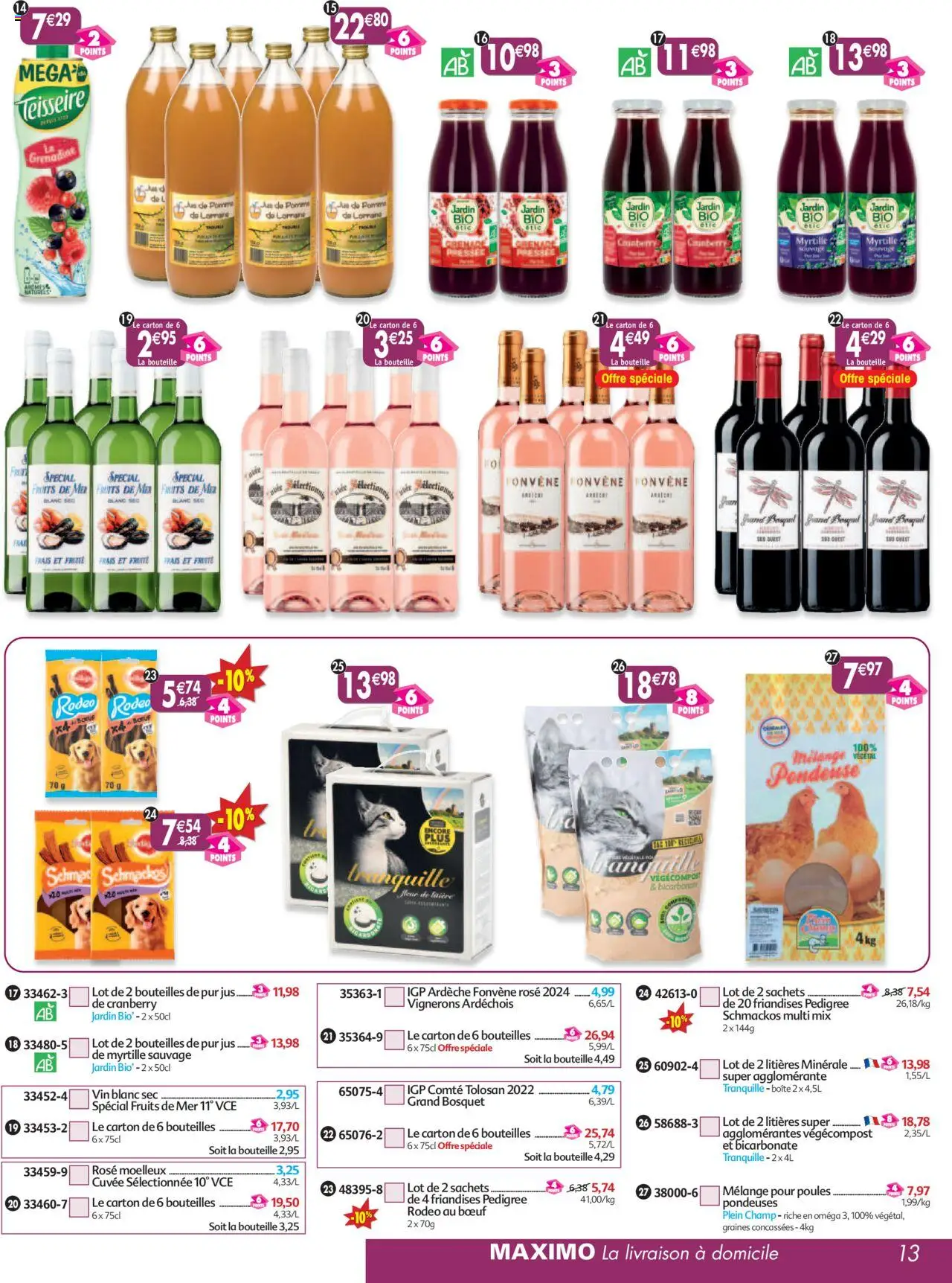  | Page: 13 | Produits: Pomme, Litière, Jus de pomme, Vin