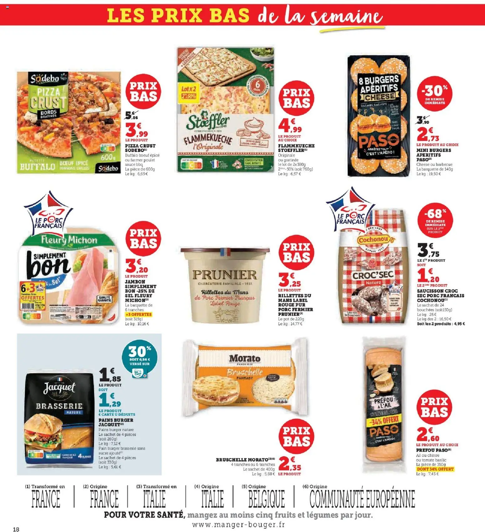 {H1} | Page: 18 | Produits: Saucisson, Barbecue, Jambon, Pizza