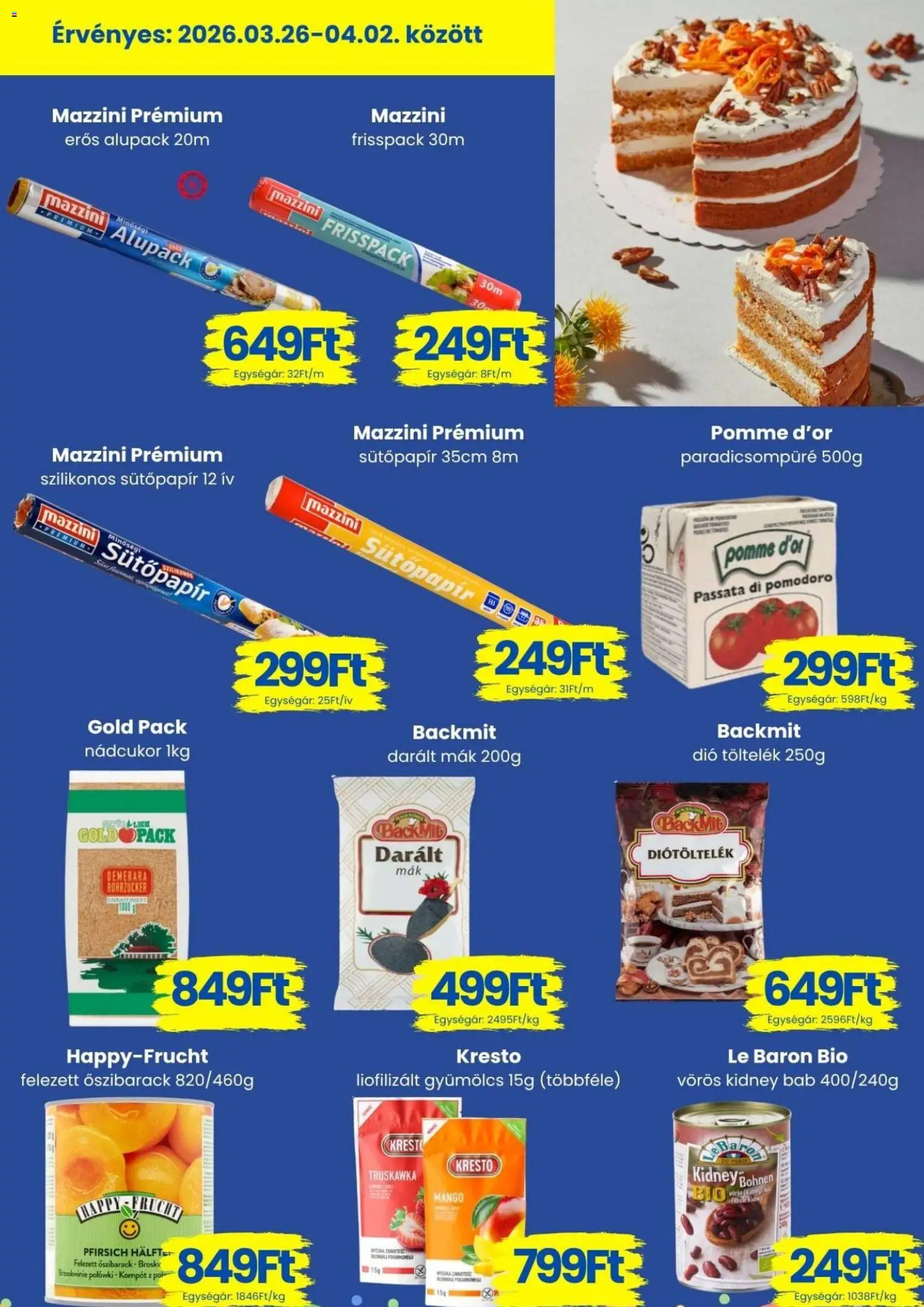 Magnetic akciós ujság - amely érvényes a következő dátumtól: 26.03.2026 | Oldal: 8 | Termékek: Paradicsompüré, Gyümölcs, Nádcukor, Dió