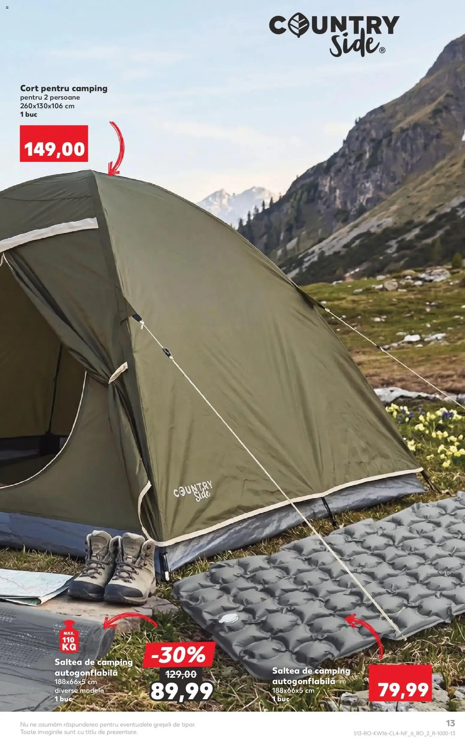 Noul catalog Kaufland – valabil de la 15.04.2026 | Pagină: 13 | Produse: Cort, Saltea