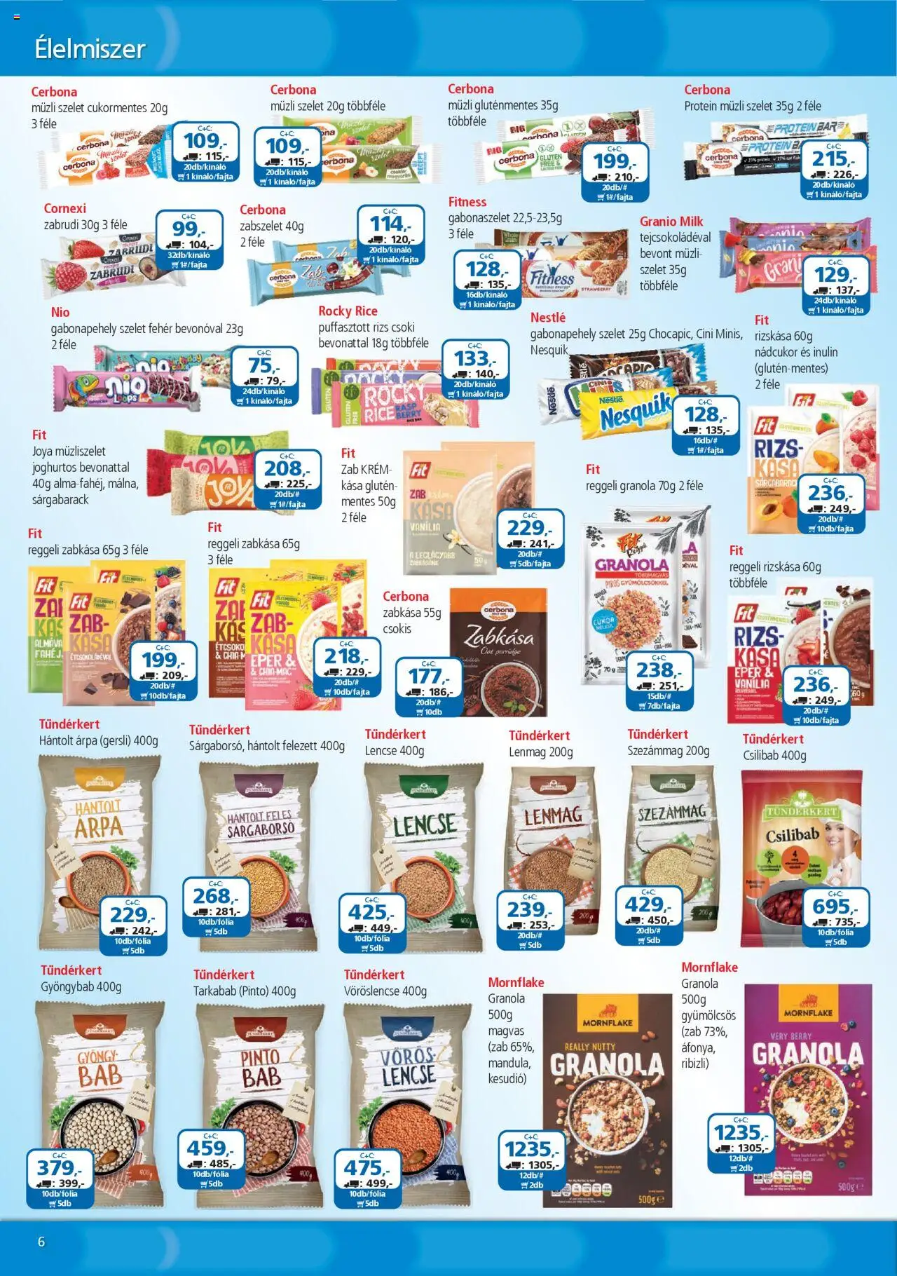 ÁRKLUB akciós ujság - amely érvényes a következő dátumtól: 01.07.2025 | Oldal: 6 | Termékek: Müzli, Sárgabarack, Nesquik, Eper