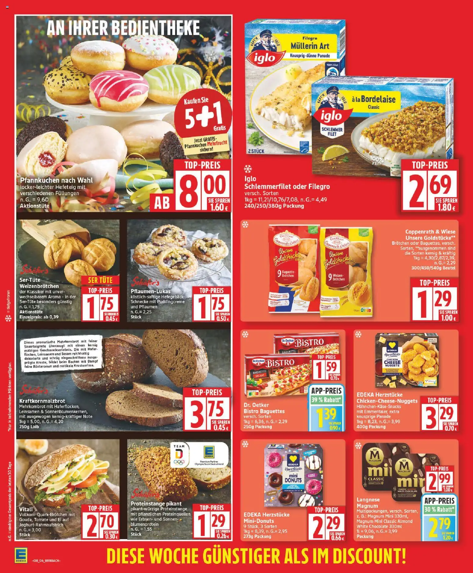 Edeka Prospekt 	 – gültig ab 16.02.2026 | Seite: 6 | Produkte: Pflaumen, Baguette, Donuts, Salami
