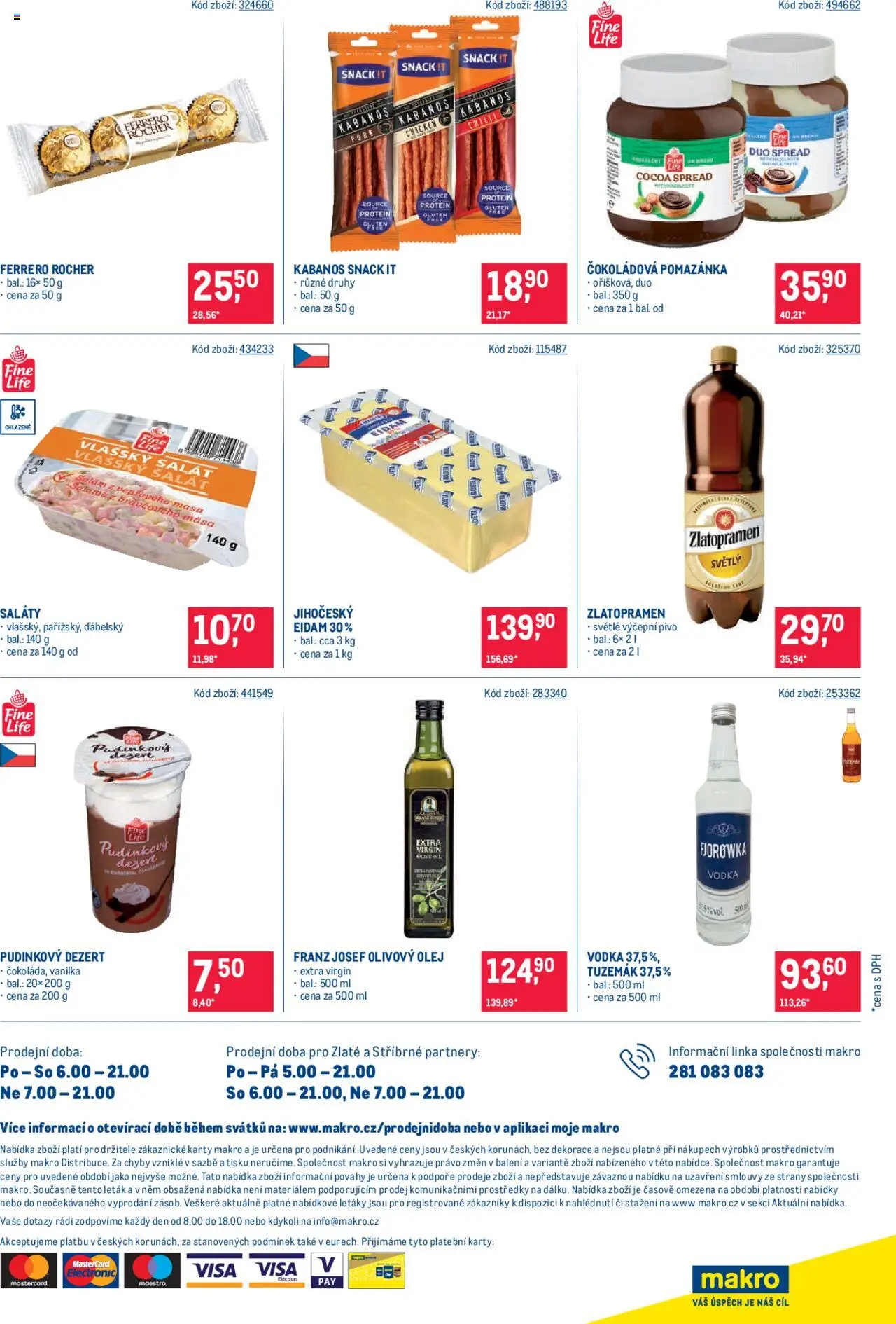 Makro leták - Maloobchod od 10.09.2025 | Strana: 16 | Produkty: Ferrero Rocher, Salám, Karty, Dekorace