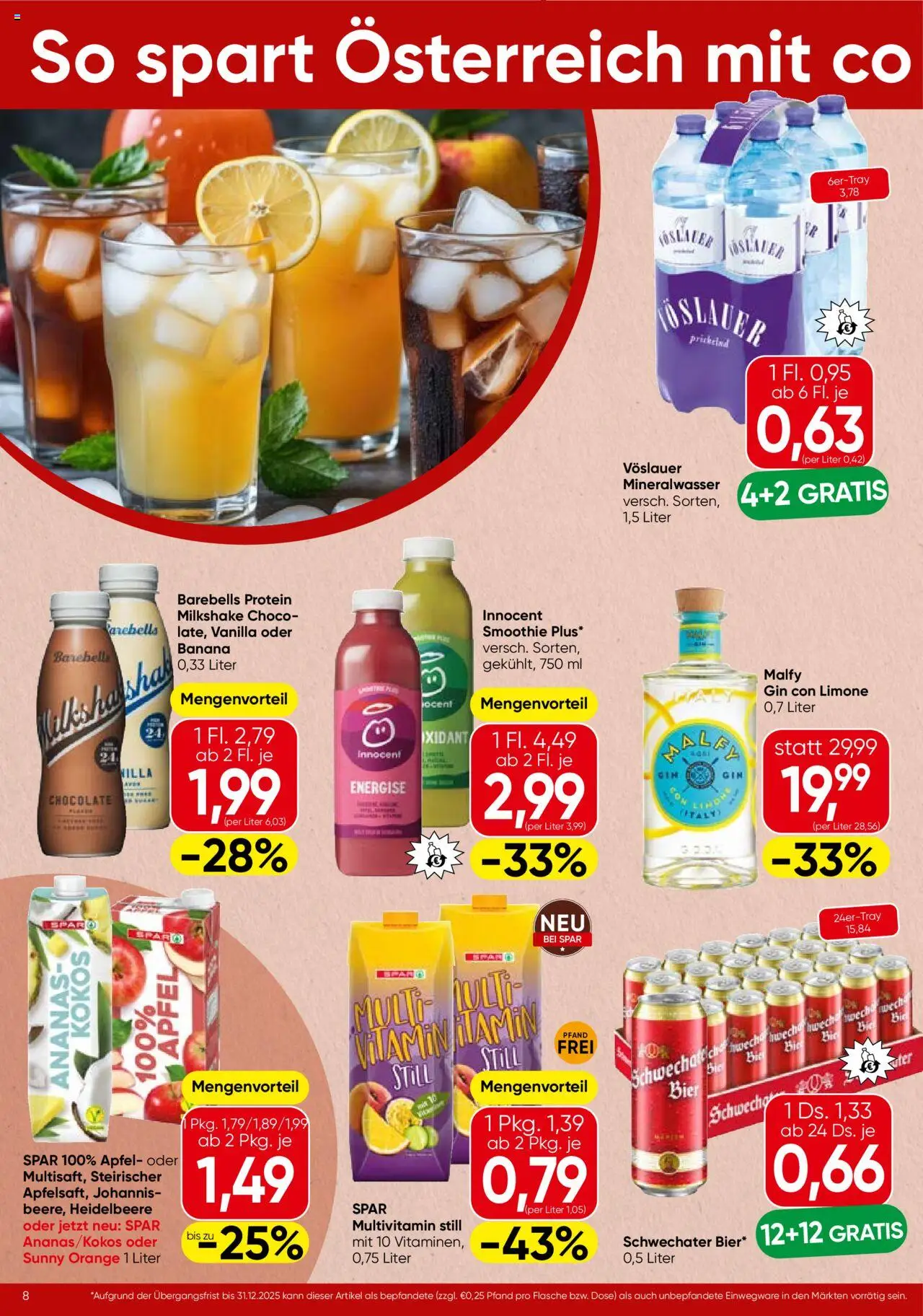 Spar Flugblatt - Burgenland gültig ab 18.09.2025 | Seite: 8 | Produkte: Gin, Bier, Äpfel, Papier blanc