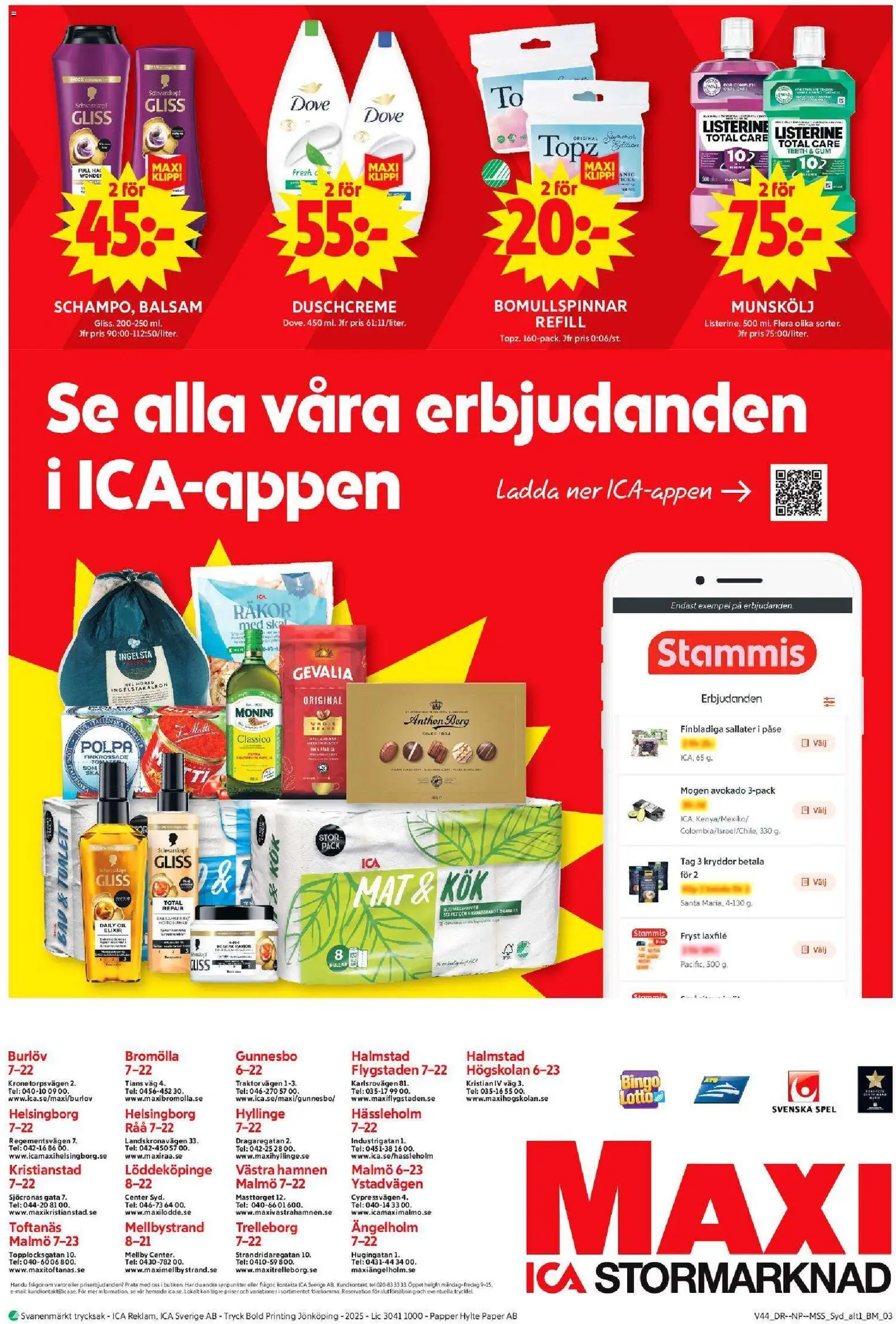 ICA Maxi reklamblad aktuell från 27.10.2025 | Sida: 12 | Produkter: Munskölj, Räkor, Choklad, Spel