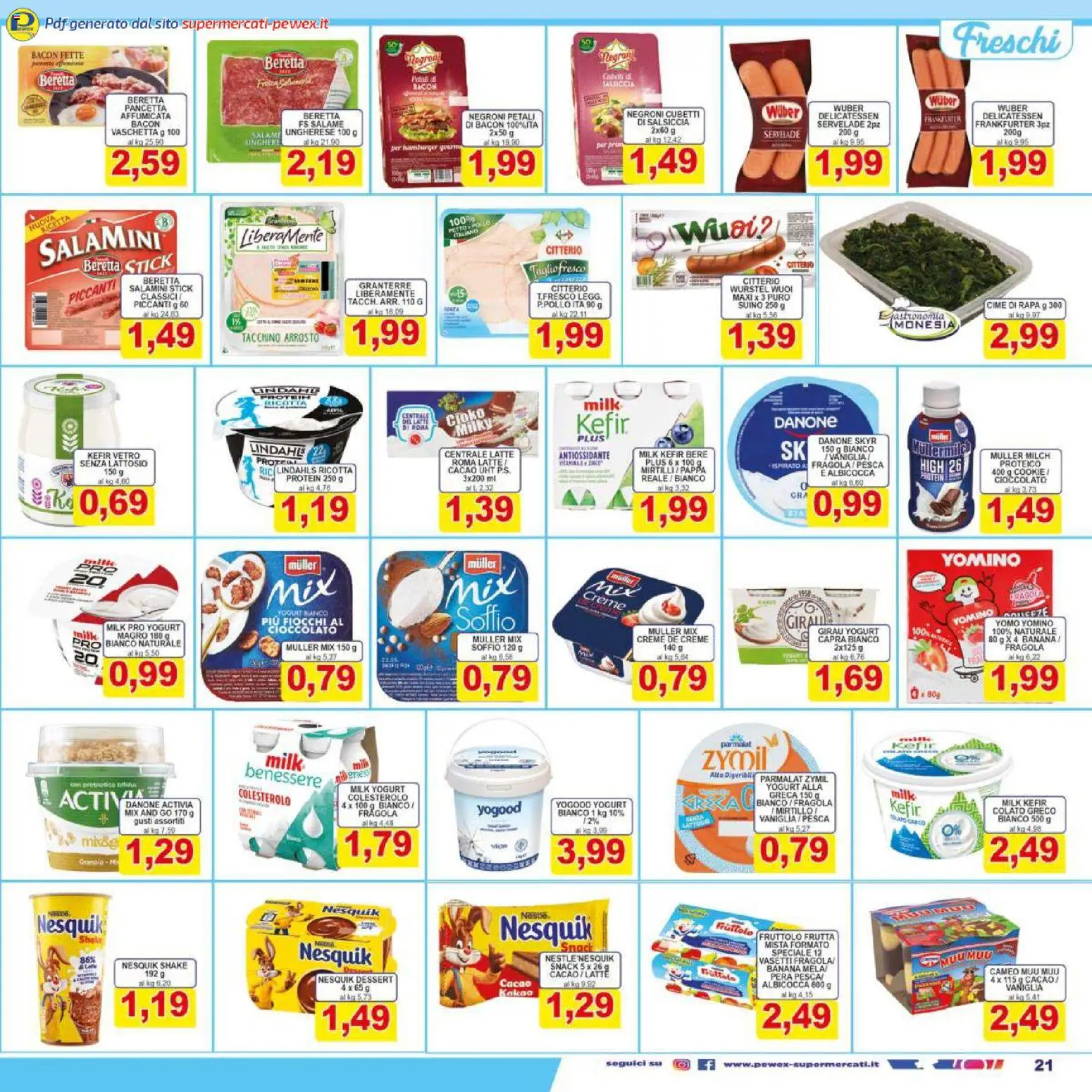 Volantino Pewex del 07.01.2026 | Pagina: 21 | Prodotti: Salame, Frutta, Tacchino, Hamburger