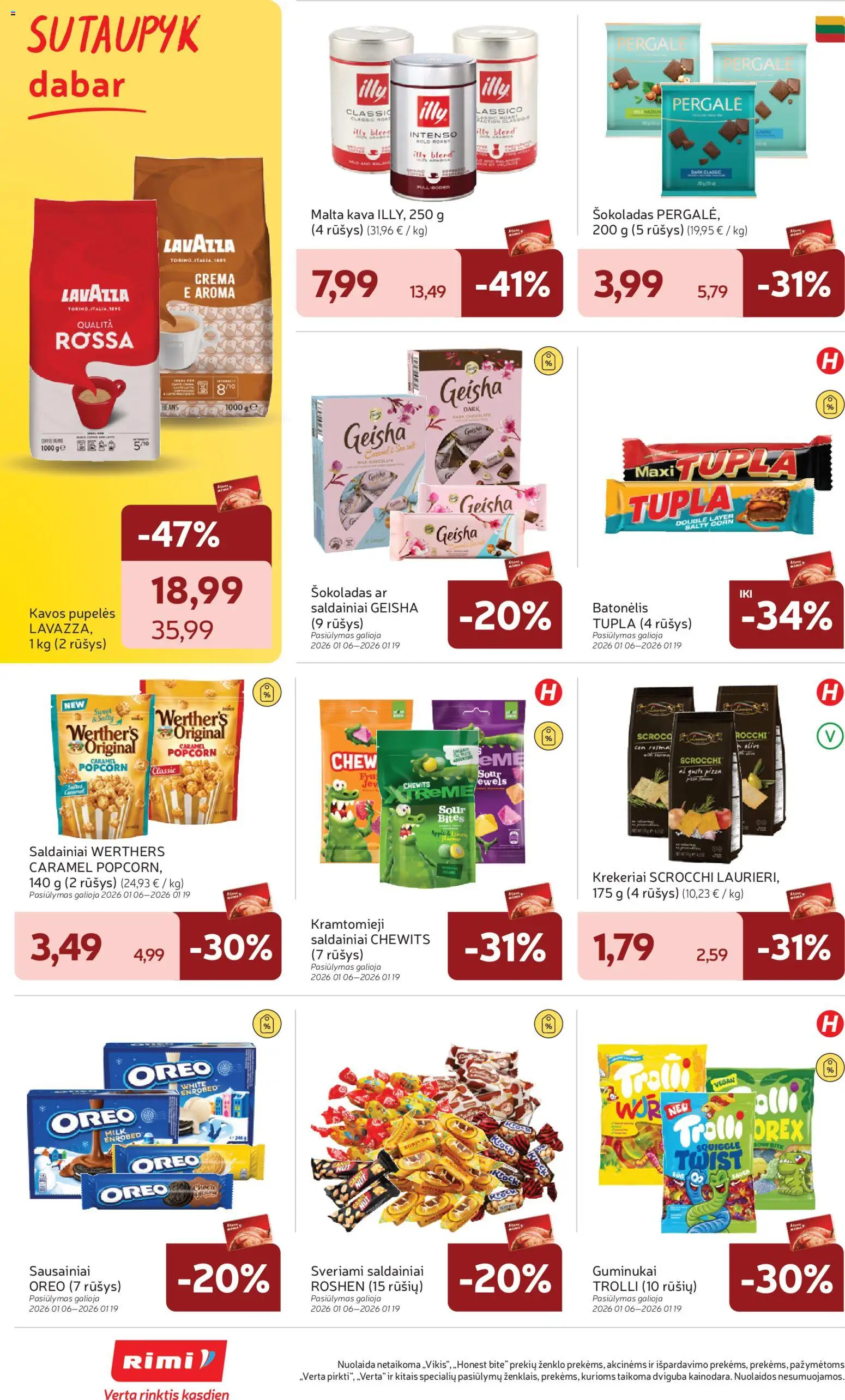 Rimi akcijos nuo 13.01.2026 | Puslapis: 24 | Prekių: Pupelės, Kavos pupelės, Kava, Saldainiai