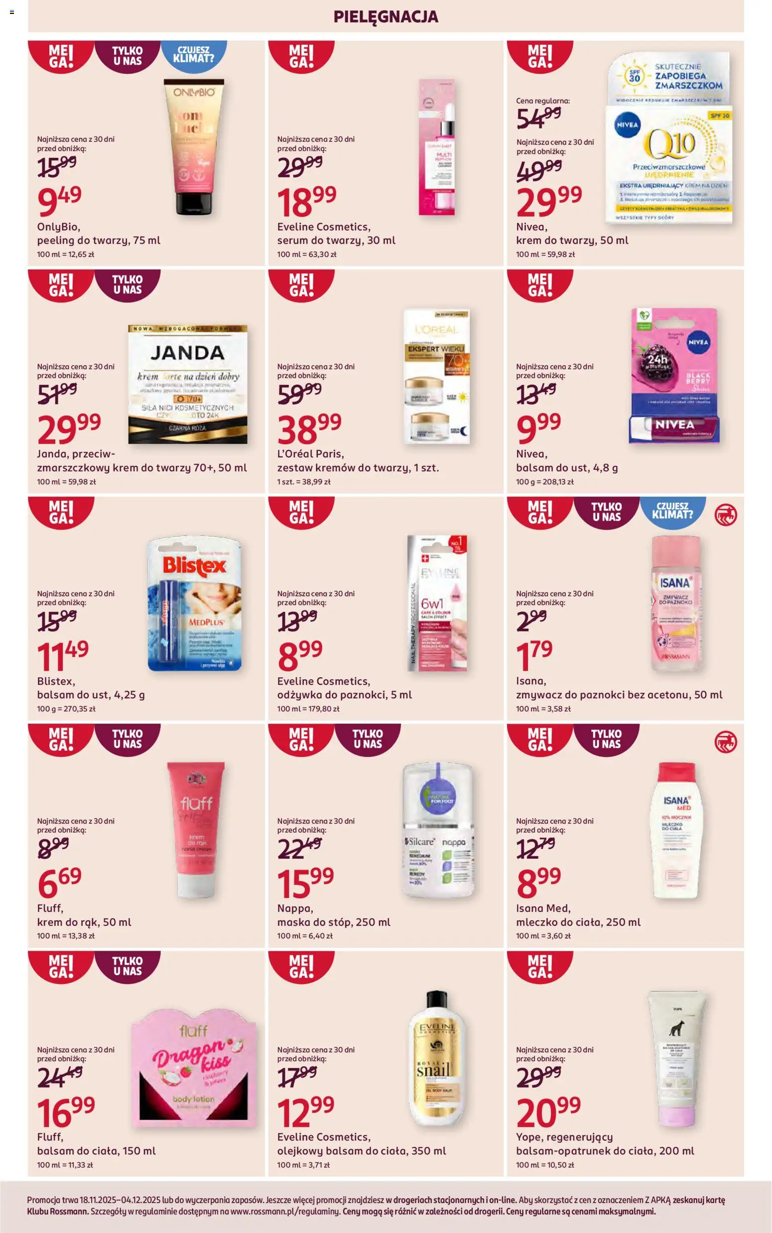 Rossmann Gazetka od 18.11.2025 | Strona: 8 | Produkty: Odżywka, Peeling, Krem, Lotion